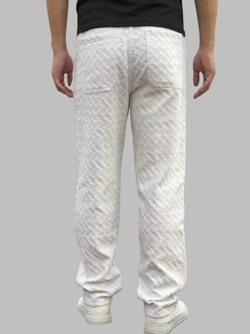 Men's Straight-Leg Embossed Trousers