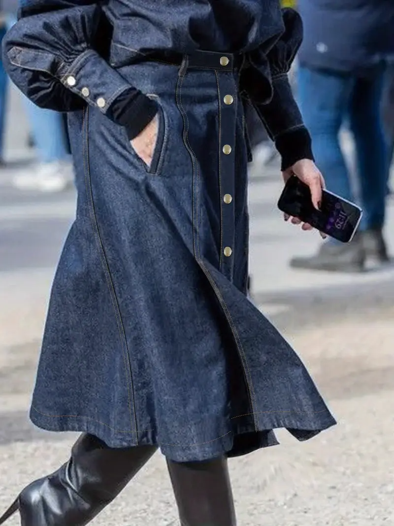 Women's Waistband Denim Skirt