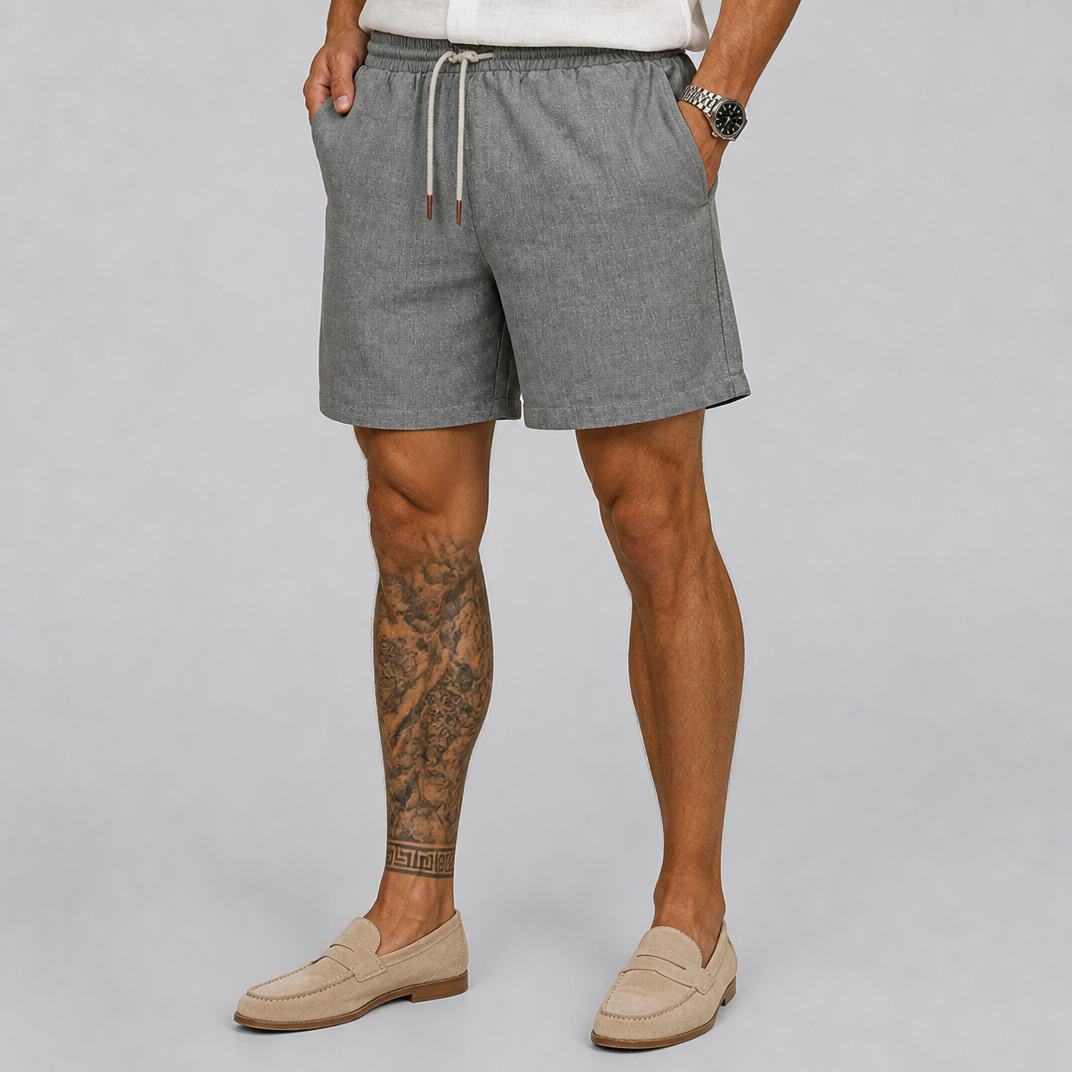 Men's Black Linen-Blend Shorts – Summer Chino Shorts Men