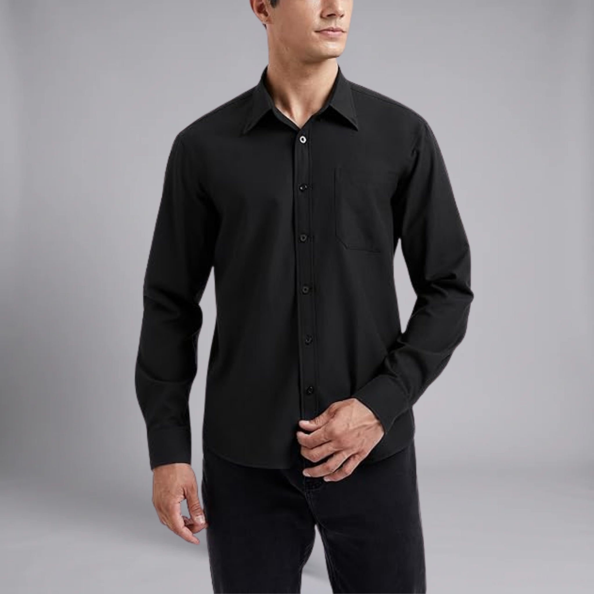 Men’s Classic Button-Down Shirt with Chest Pocket