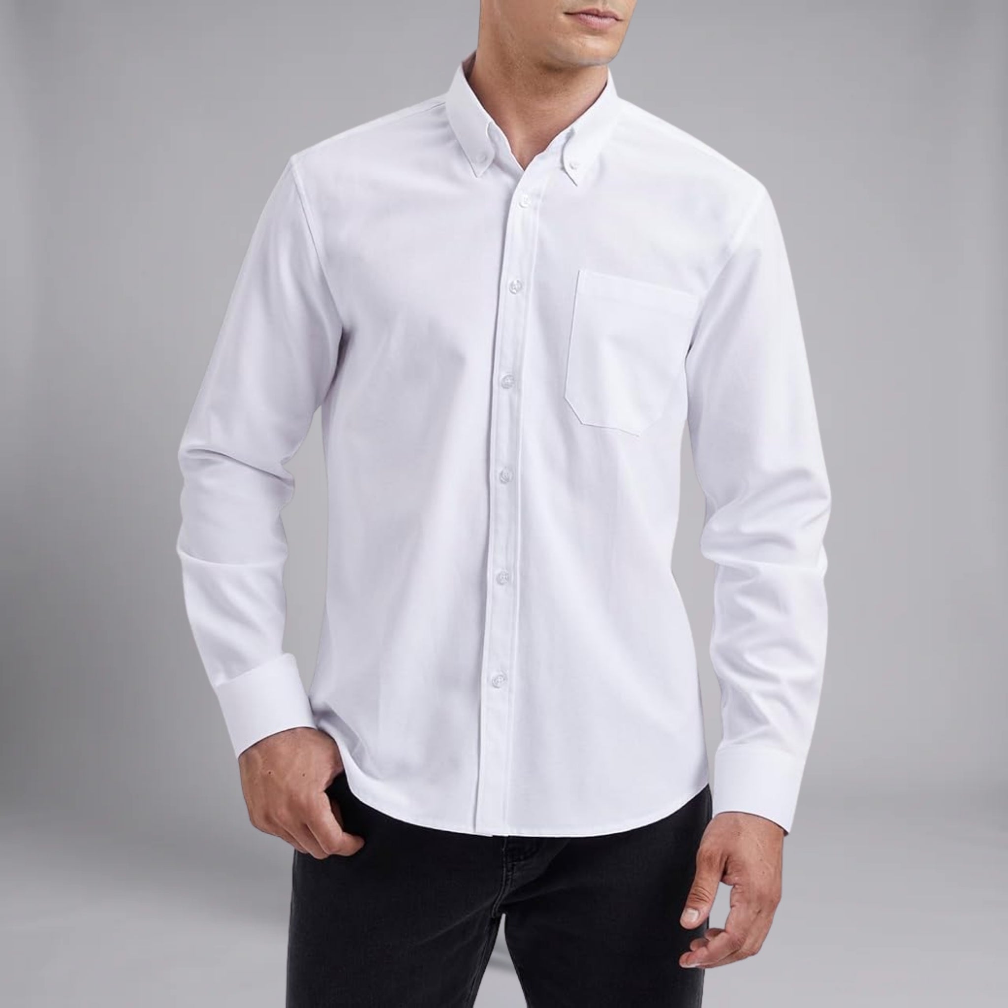 Men’s Classic Button-Down Shirt with Chest Pocket