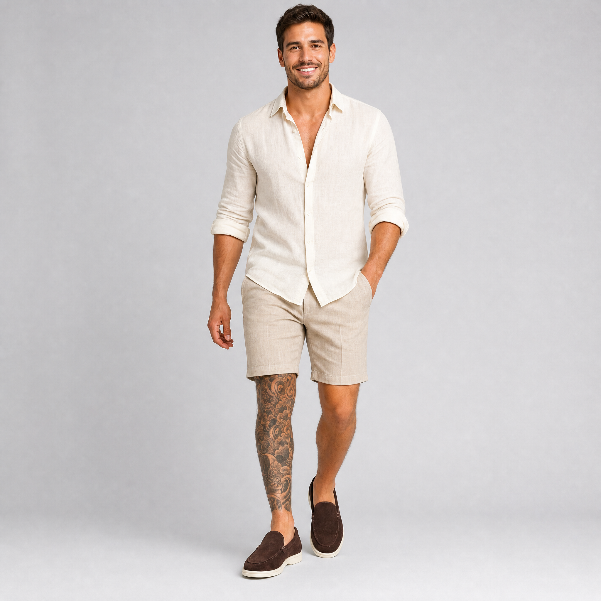 Men’s Espresso Suede Smart-Casual Slip-On Loafers