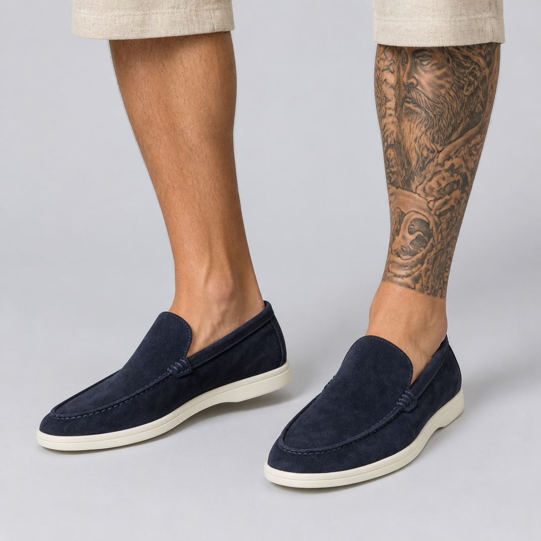 Men’s Espresso Suede Smart-Casual Slip-On Loafers
