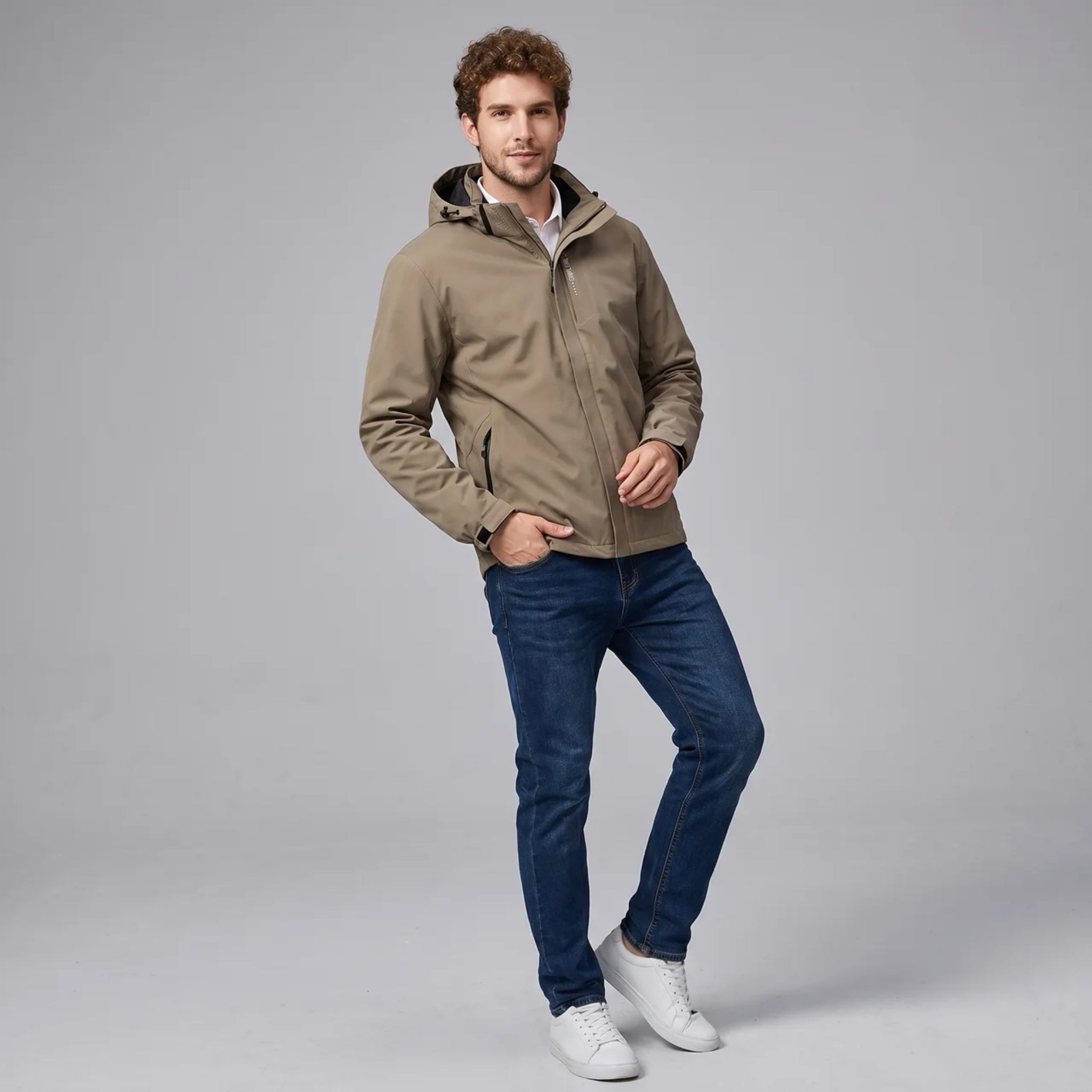 Men’s Hooded Technical Spring Windbreaker for Active Outdoor Wear