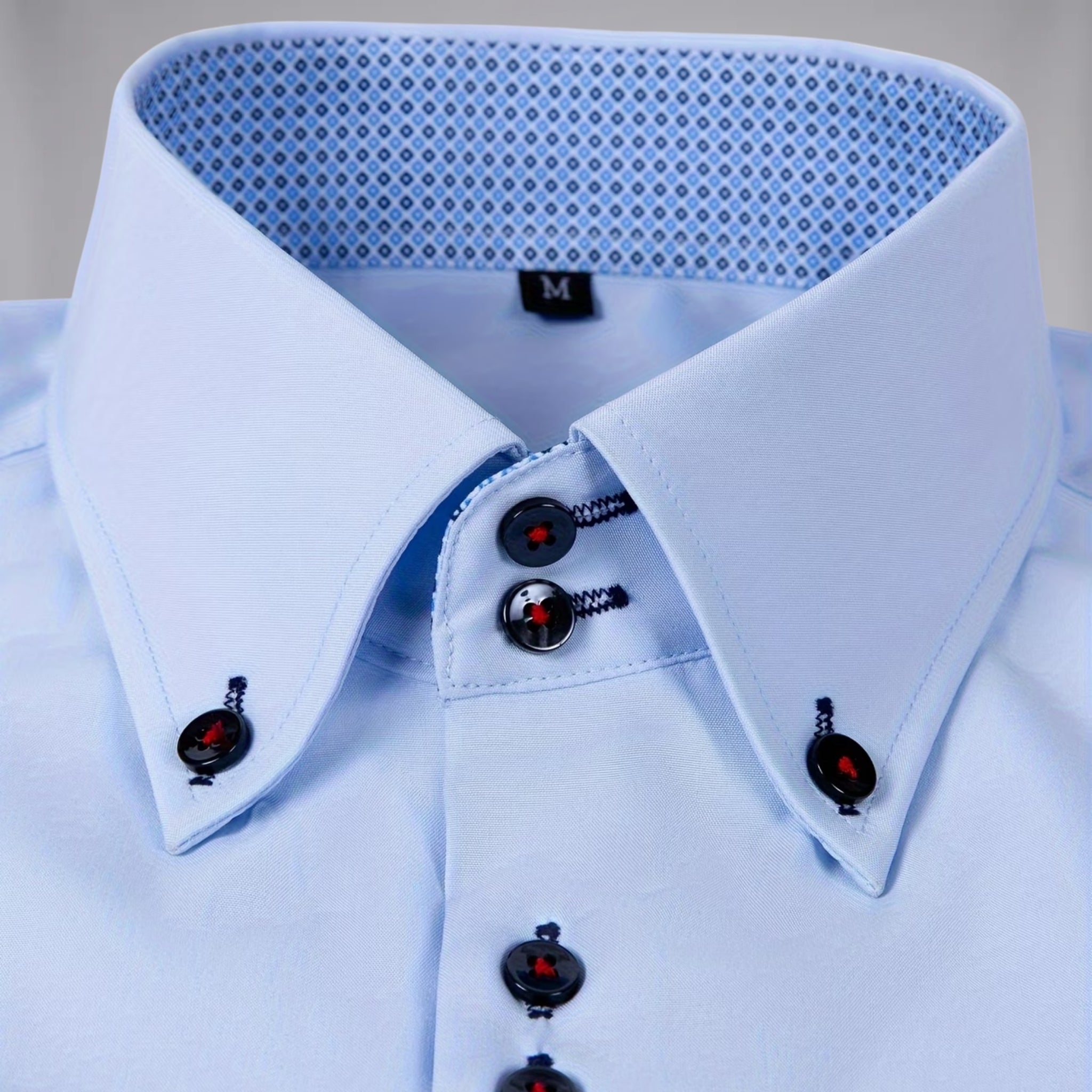 Men’s Patterned Trim Spring Business Shirt