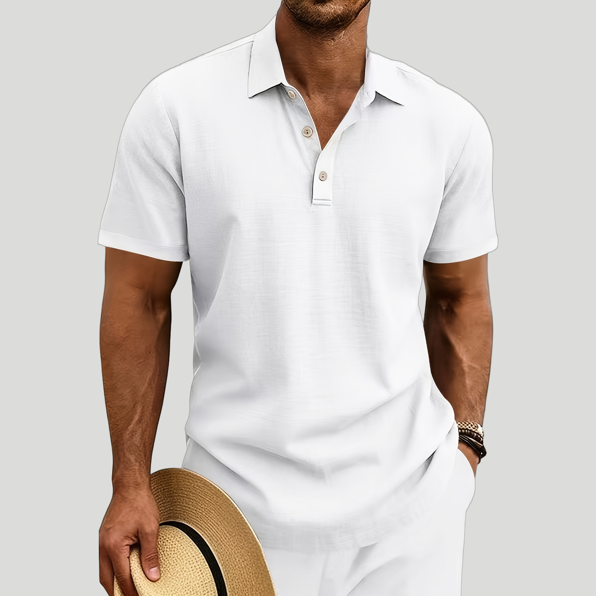 Men’s Pure Linen Resort Polo Shirt