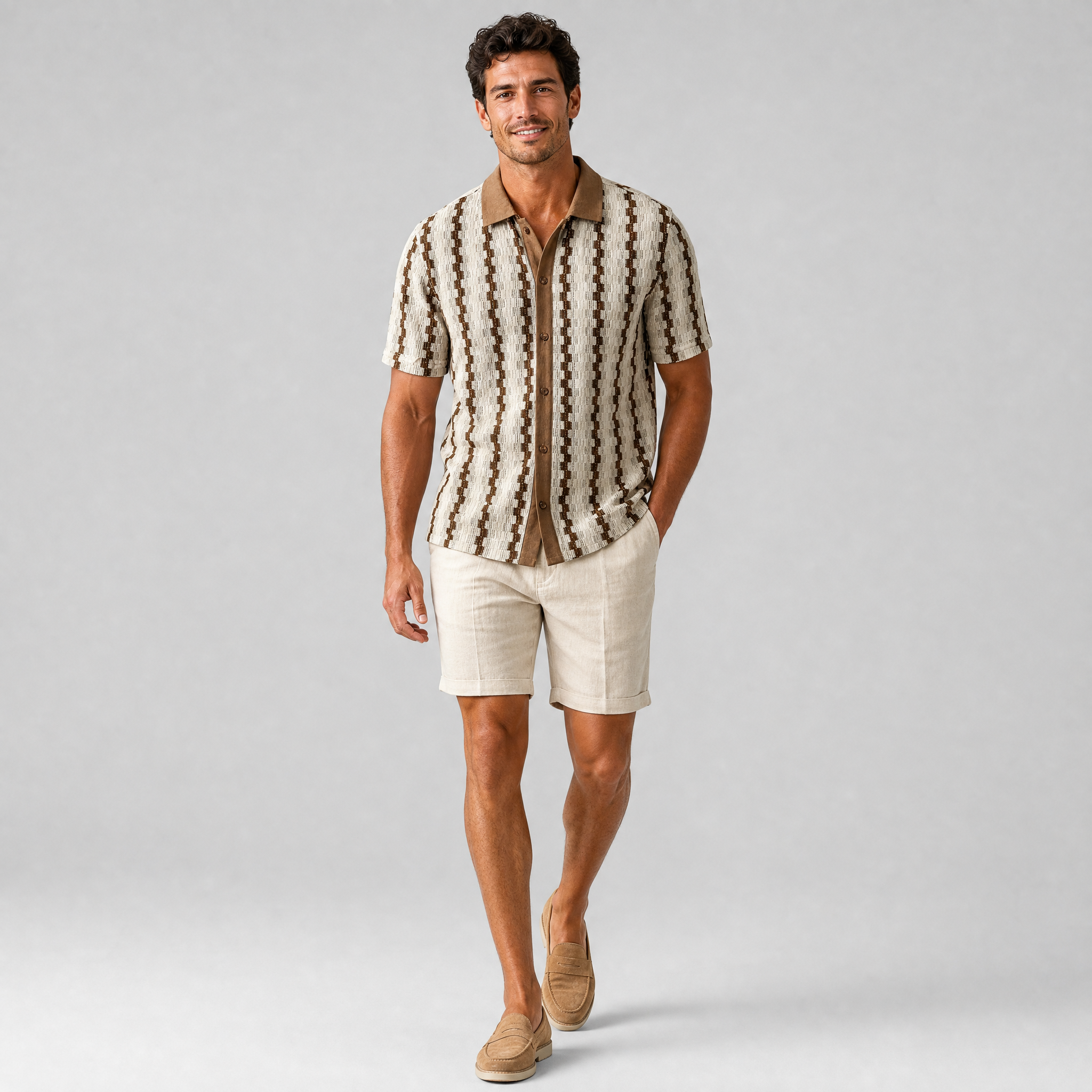 Men’s Regular-Fit Short-Sleeve Textured Knit Shirt