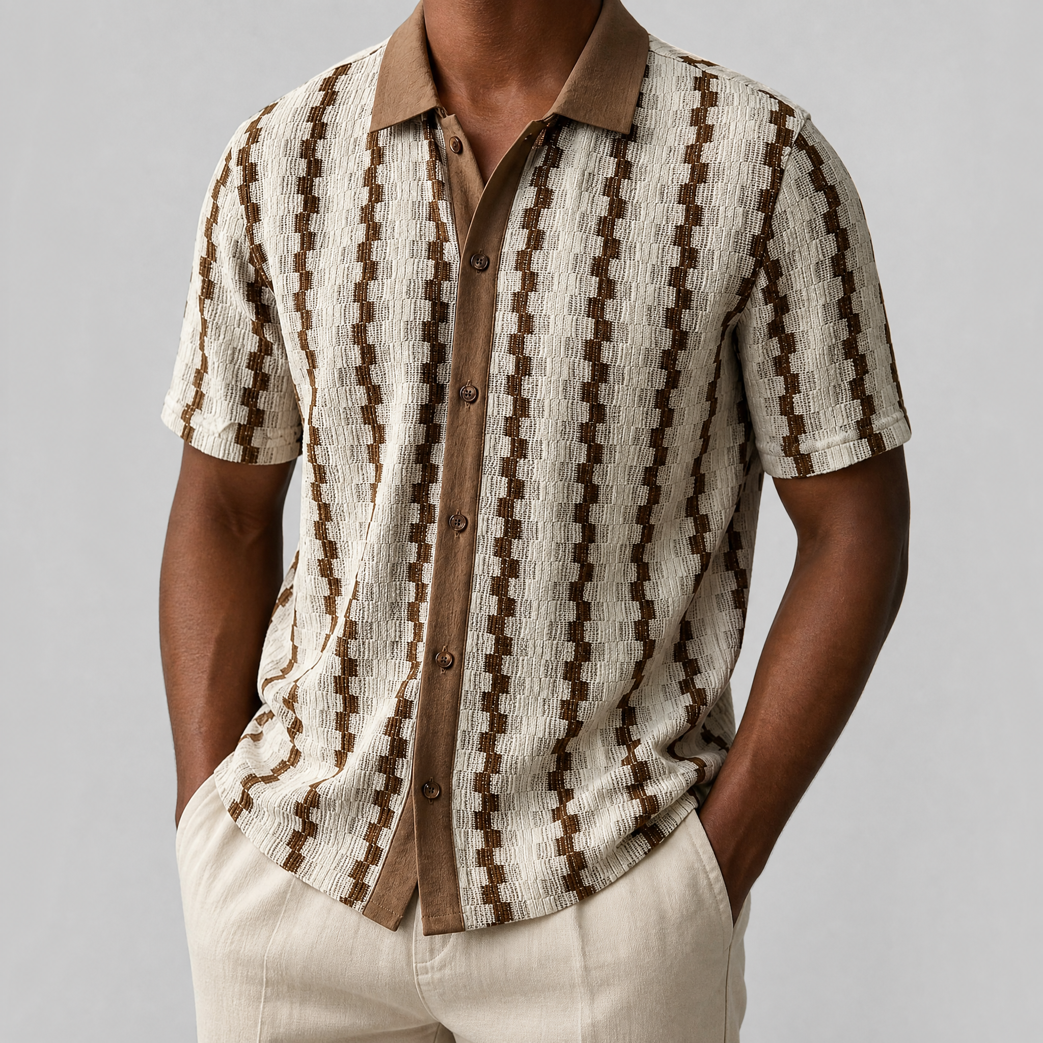 Men’s Regular-Fit Short-Sleeve Textured Knit Shirt