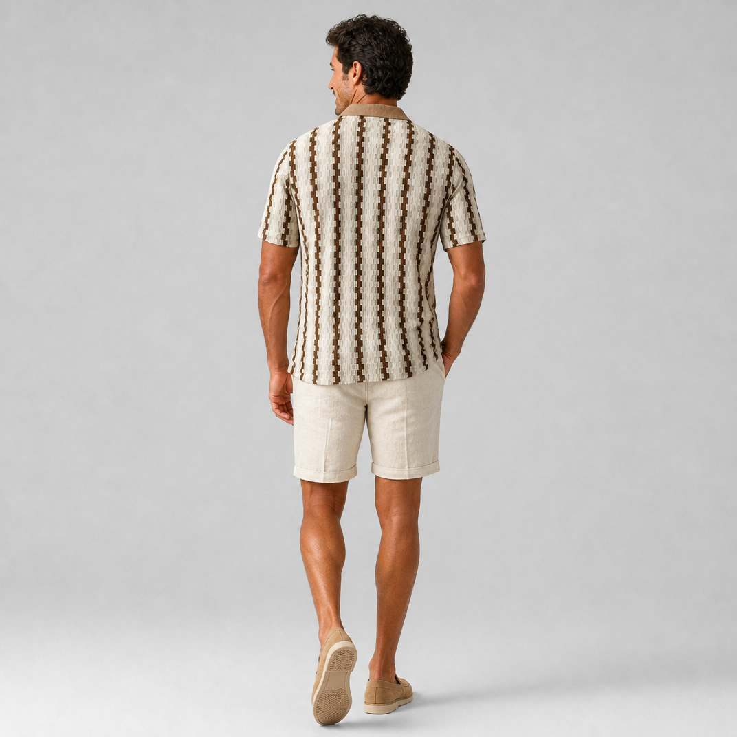 Men’s Regular-Fit Short-Sleeve Textured Knit Shirt