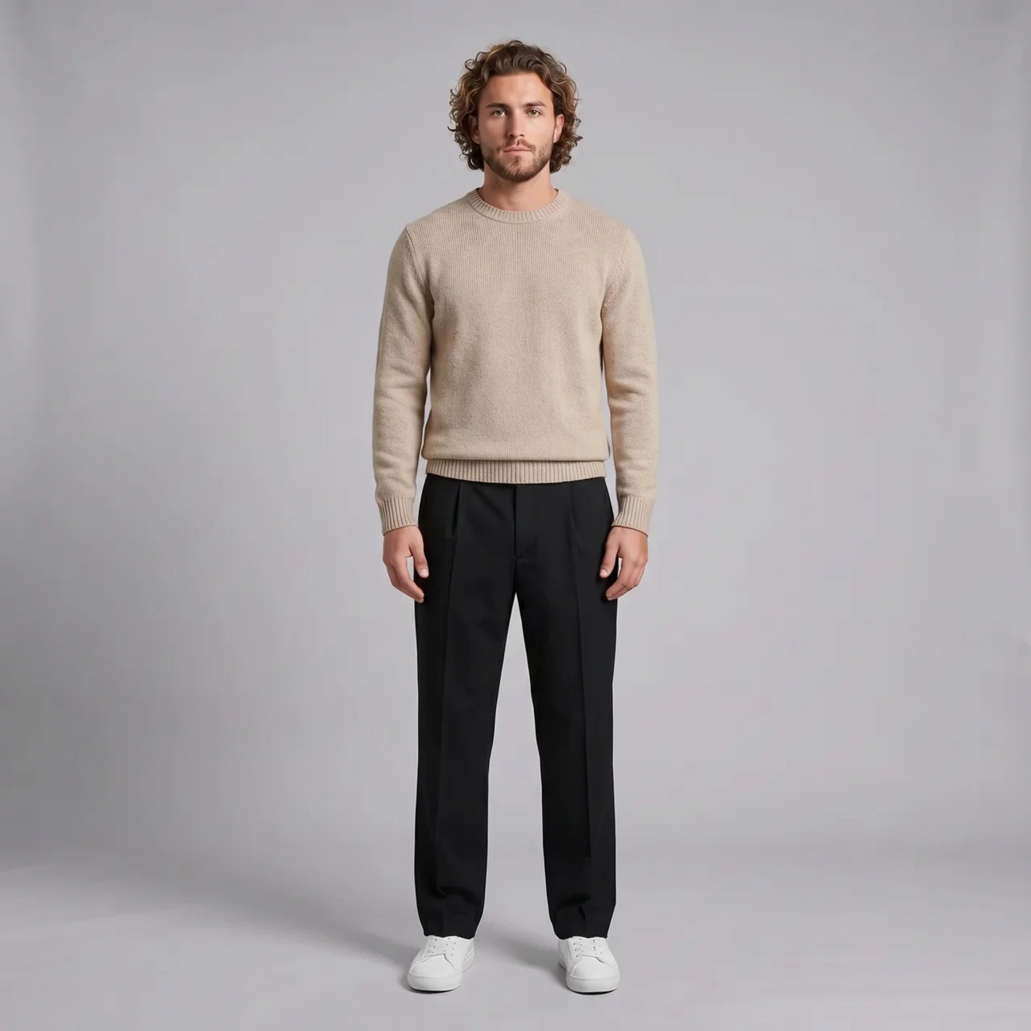 Men’s Straight-Leg Pleated Trousers