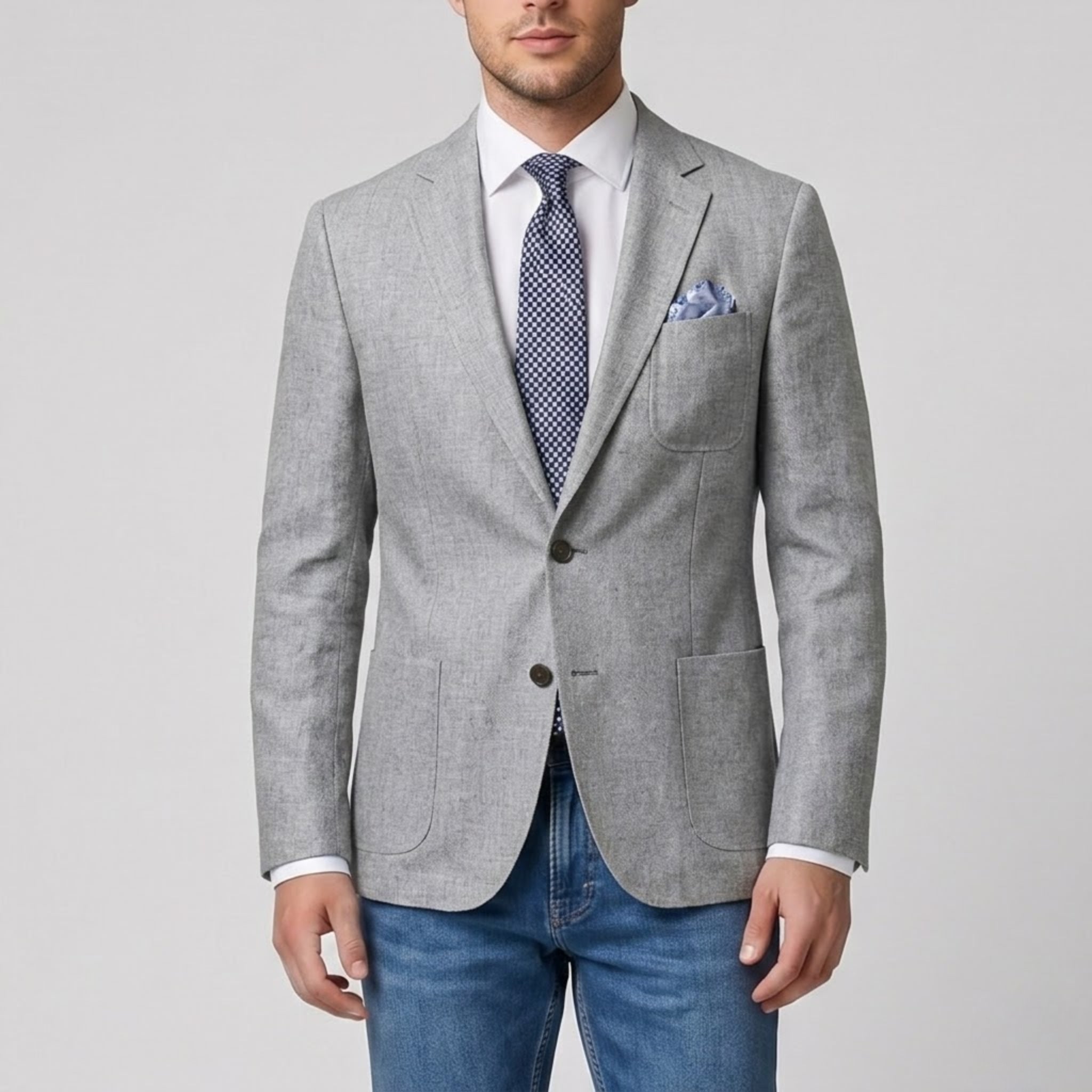 Men’s Tailored Linen-Blend Blazer