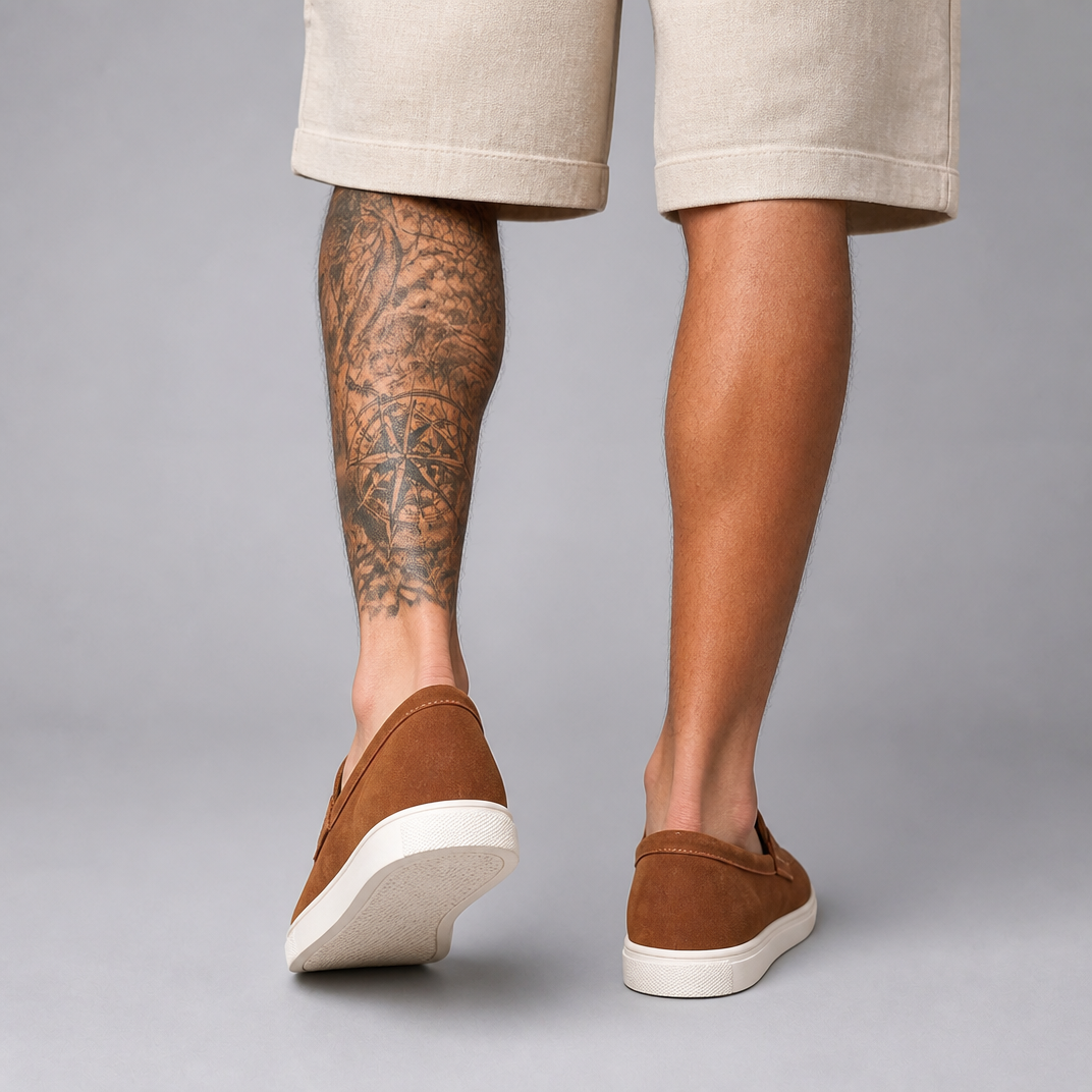 Men’s Tan Suede Smart-Casual Hybrid Loafers