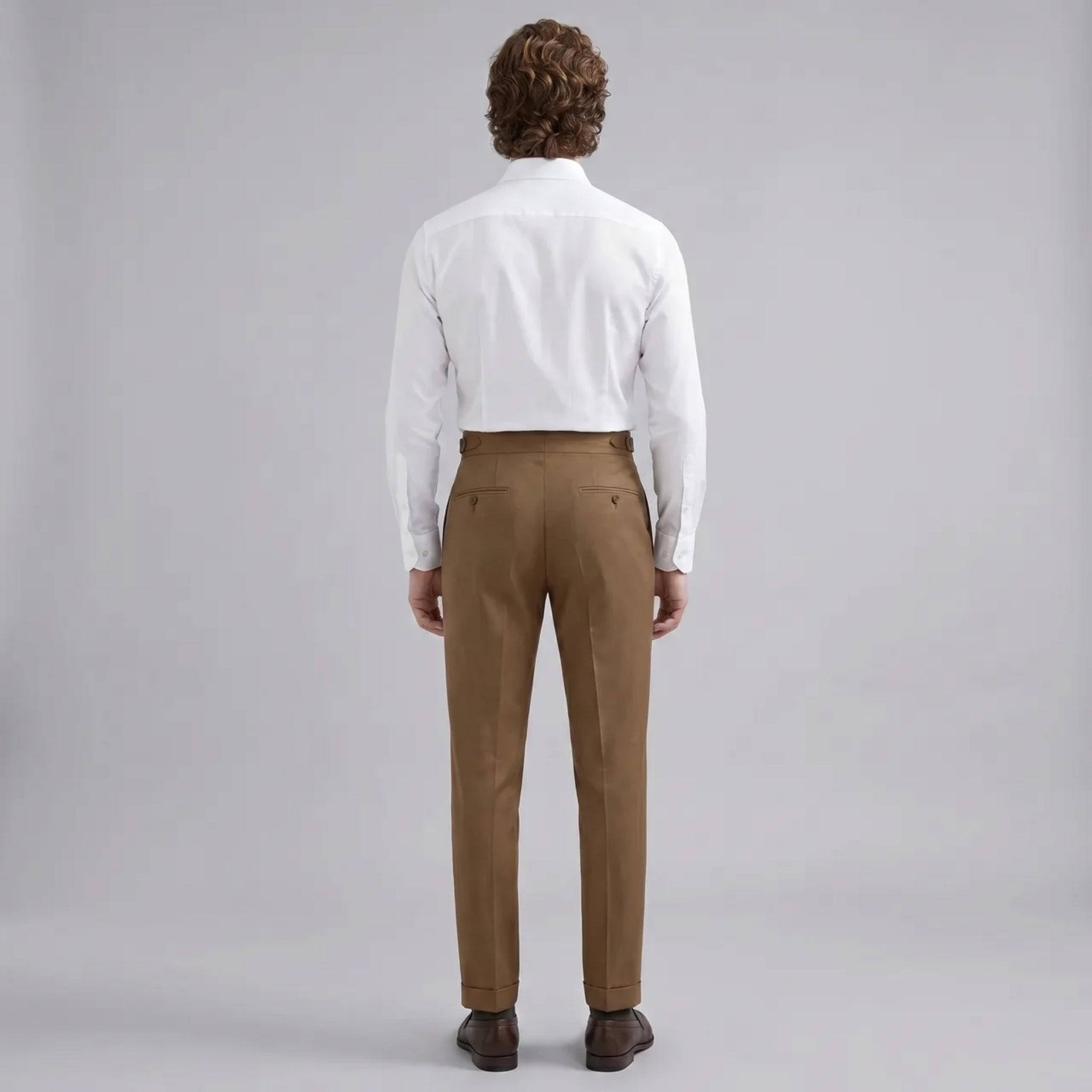 Men’s Textured Tapered Trousers with Side Adjusters