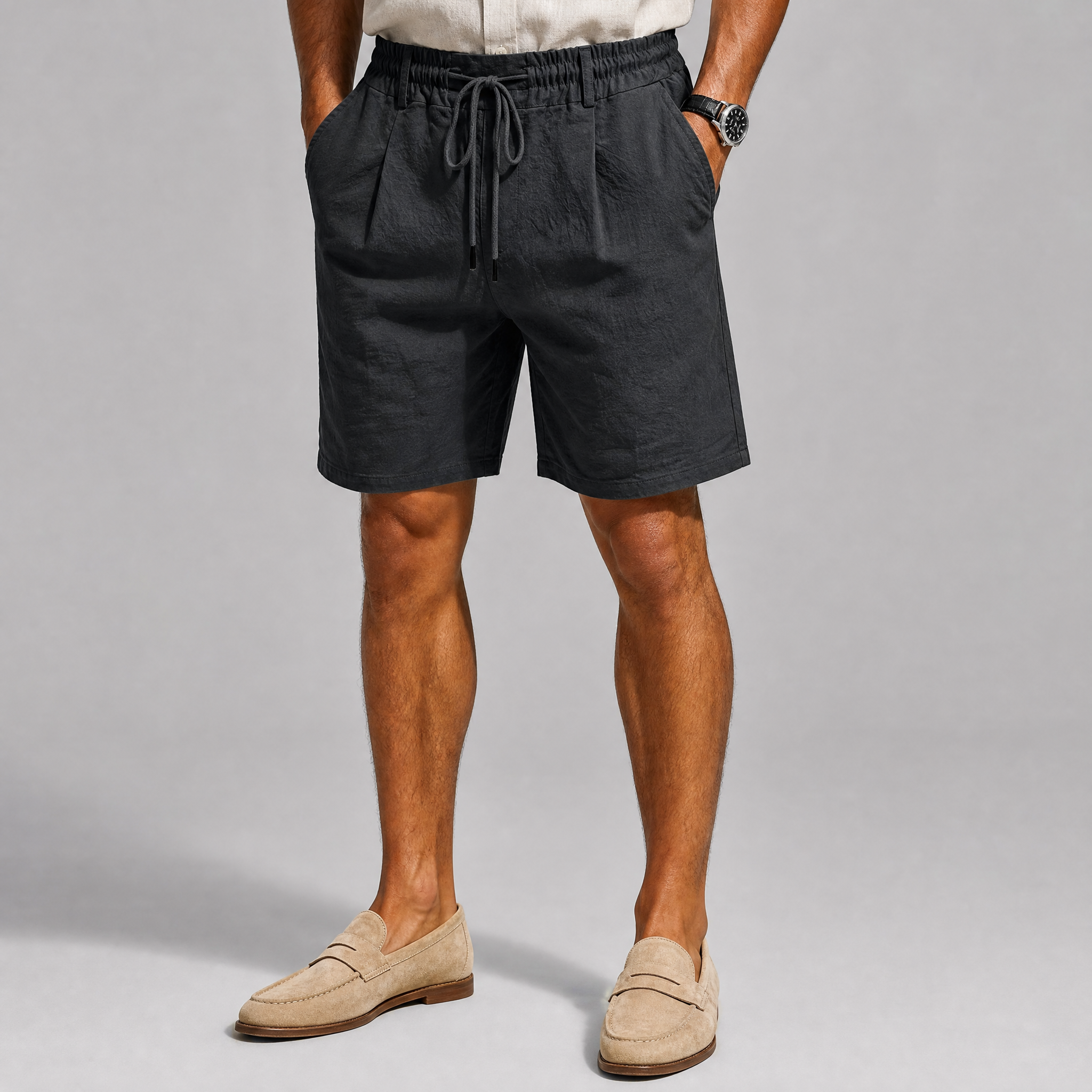 Men's White Linen Blend Shorts – Holiday Men's Linen Shorts