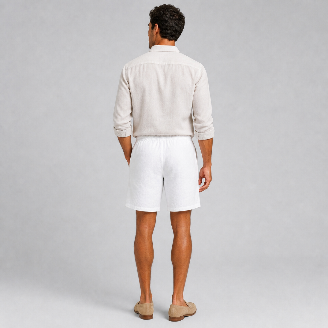 Men's White Linen Blend Shorts – Holiday Men's Linen Shorts