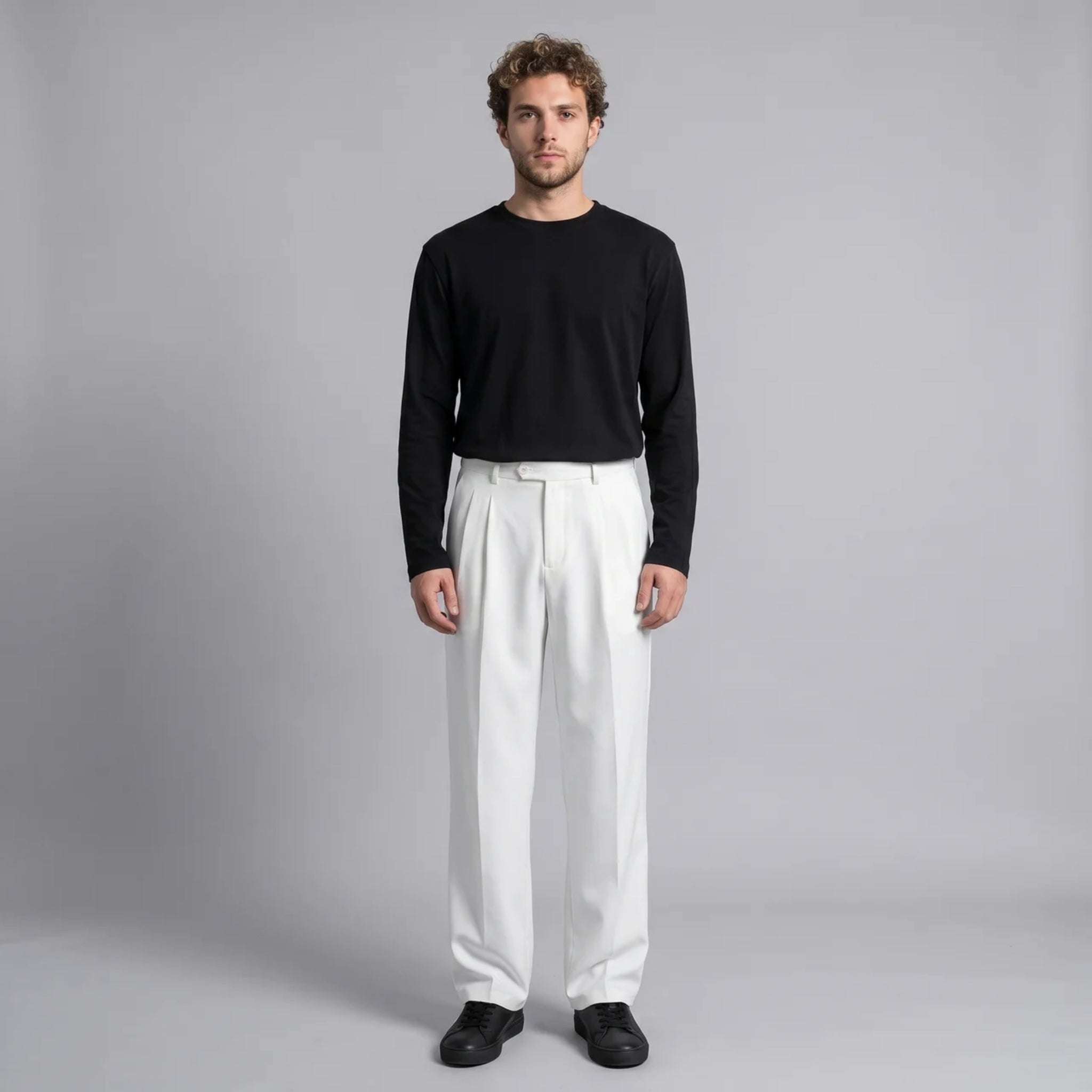Men’s Wide-Leg Pleated Pants
