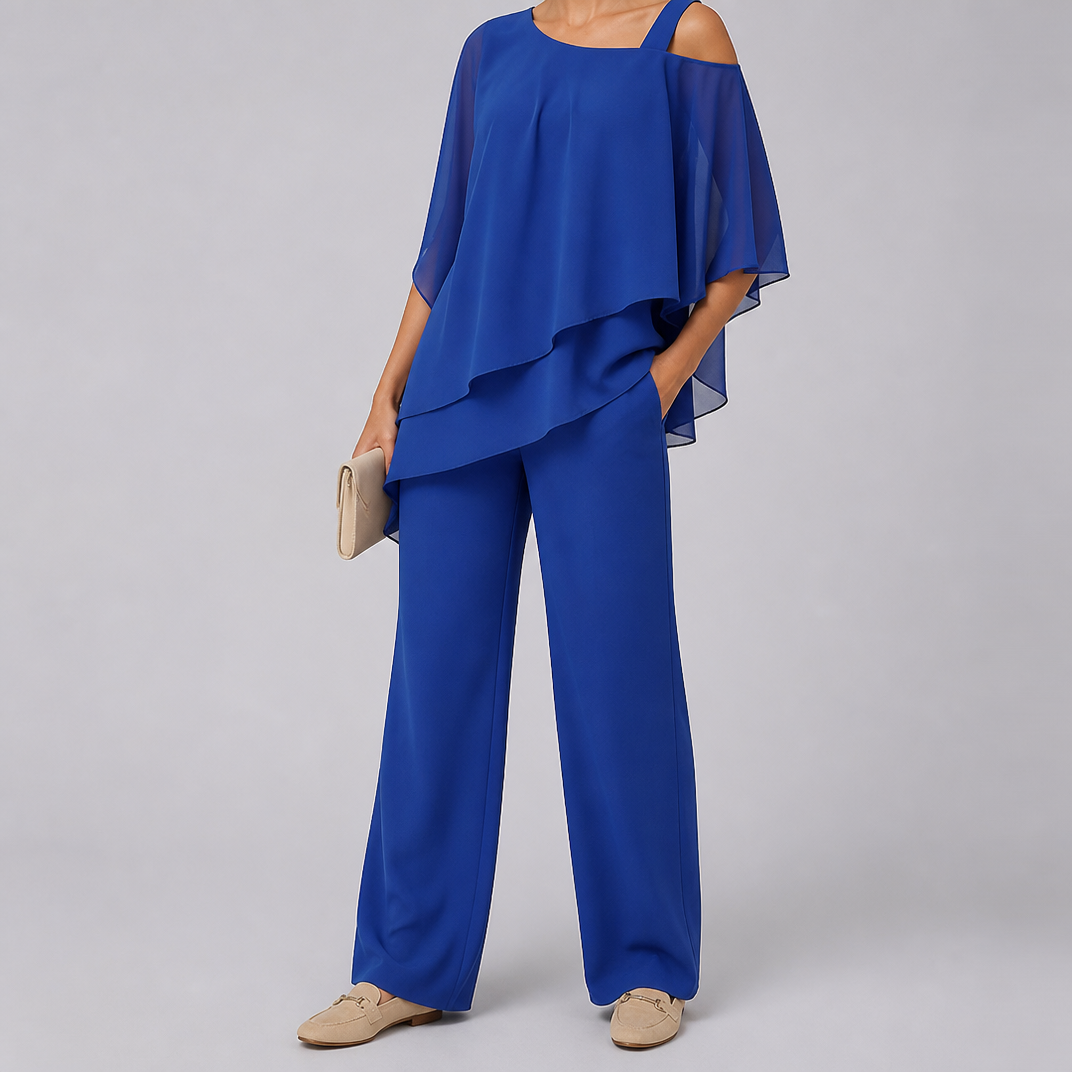 Women’s Asymmetric Layered Chiffon Set