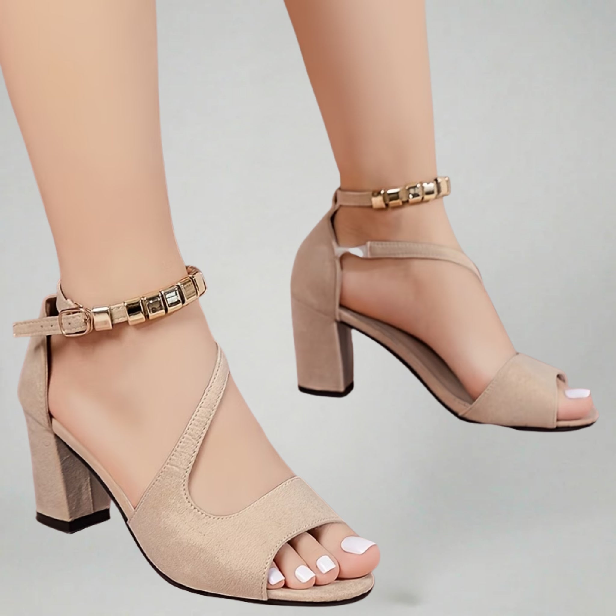 Women’s Asymmetric Mixed-Media Layered Sandals