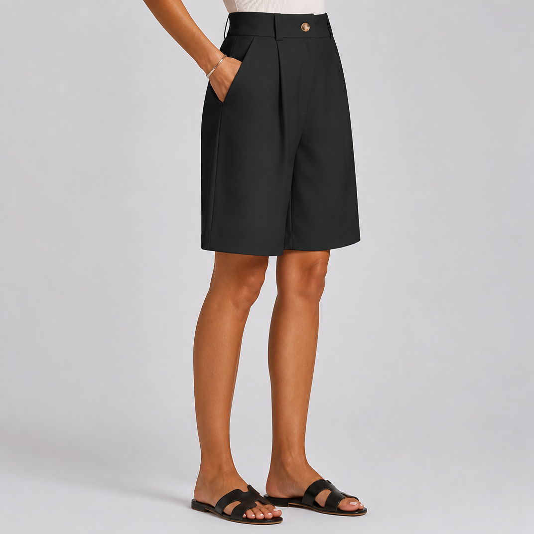 Women's Beige Bermuda Shorts – Tailored Shorts Women