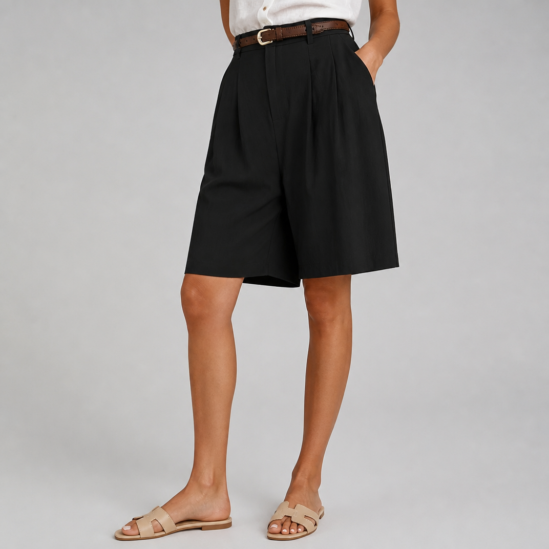 Women's Beige Cotton Bermuda Shorts – Tailored Women's Shorts