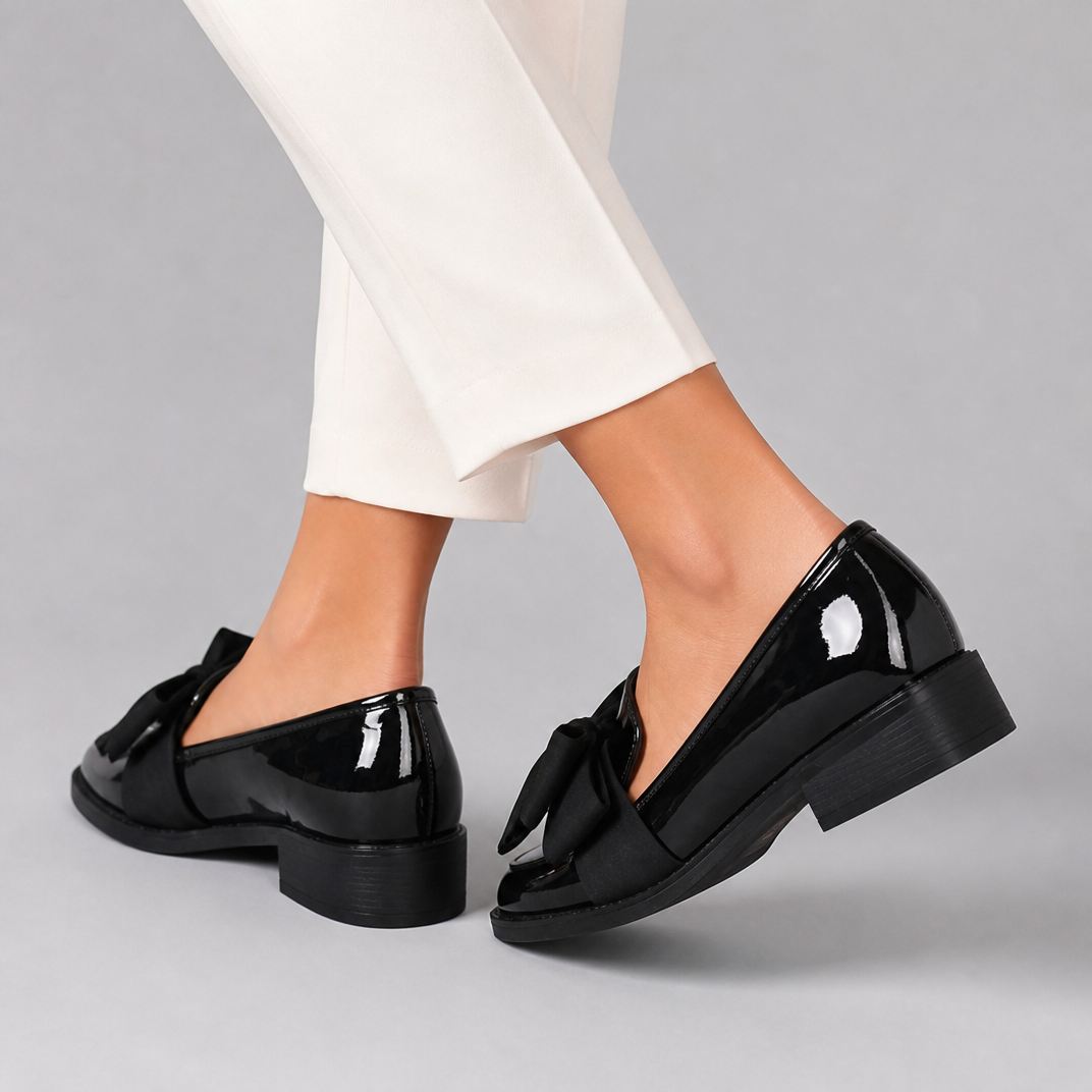 Women's Black Loafers – Smart Casual Chunky Loafers