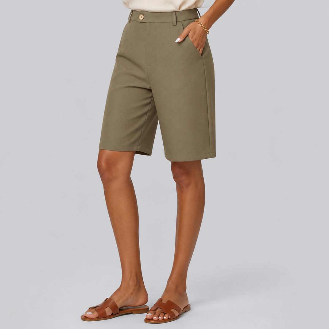 Women's Classic Green Bermuda Shorts – Tailored Women's Shorts
