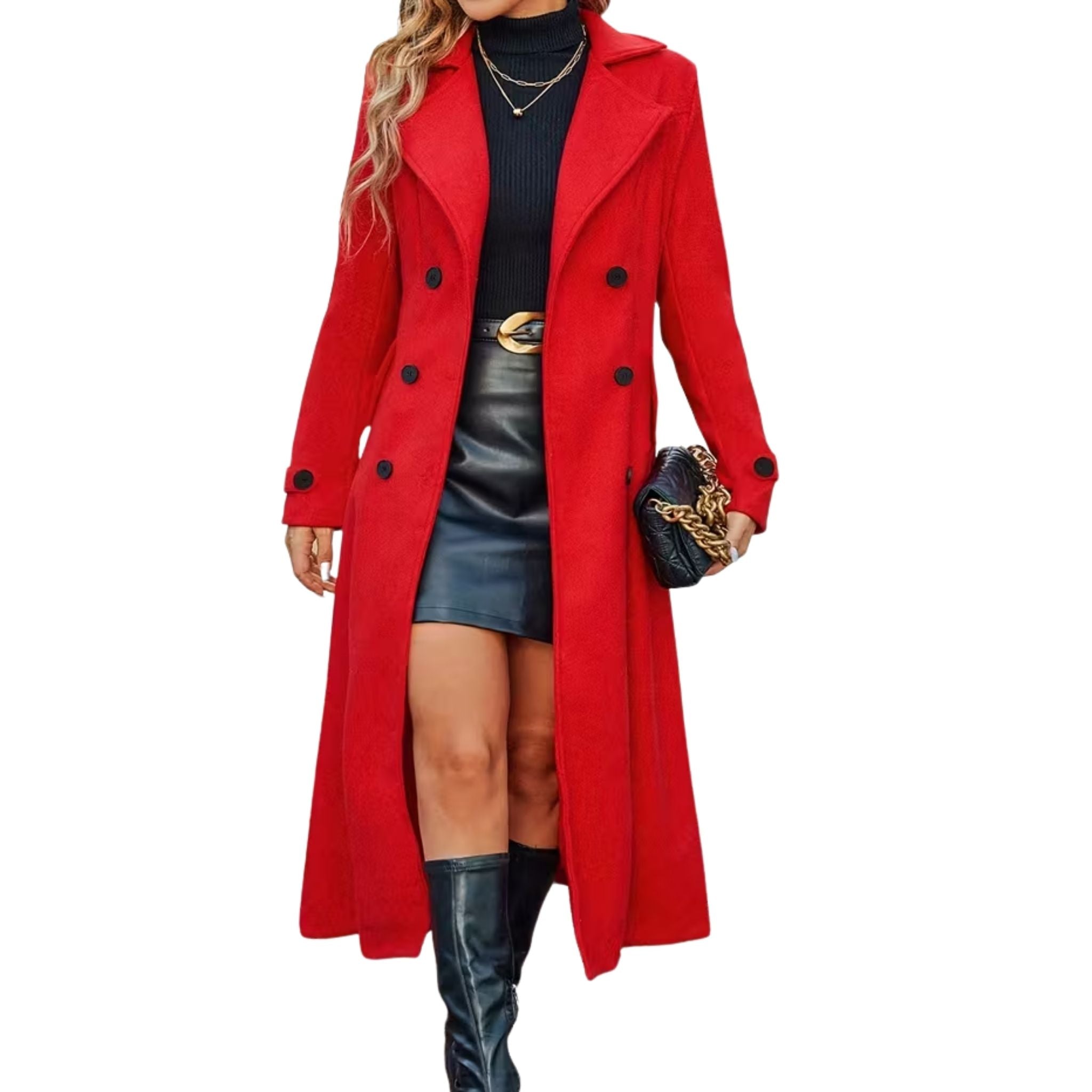 Women’s Double-Breasted Long Coat