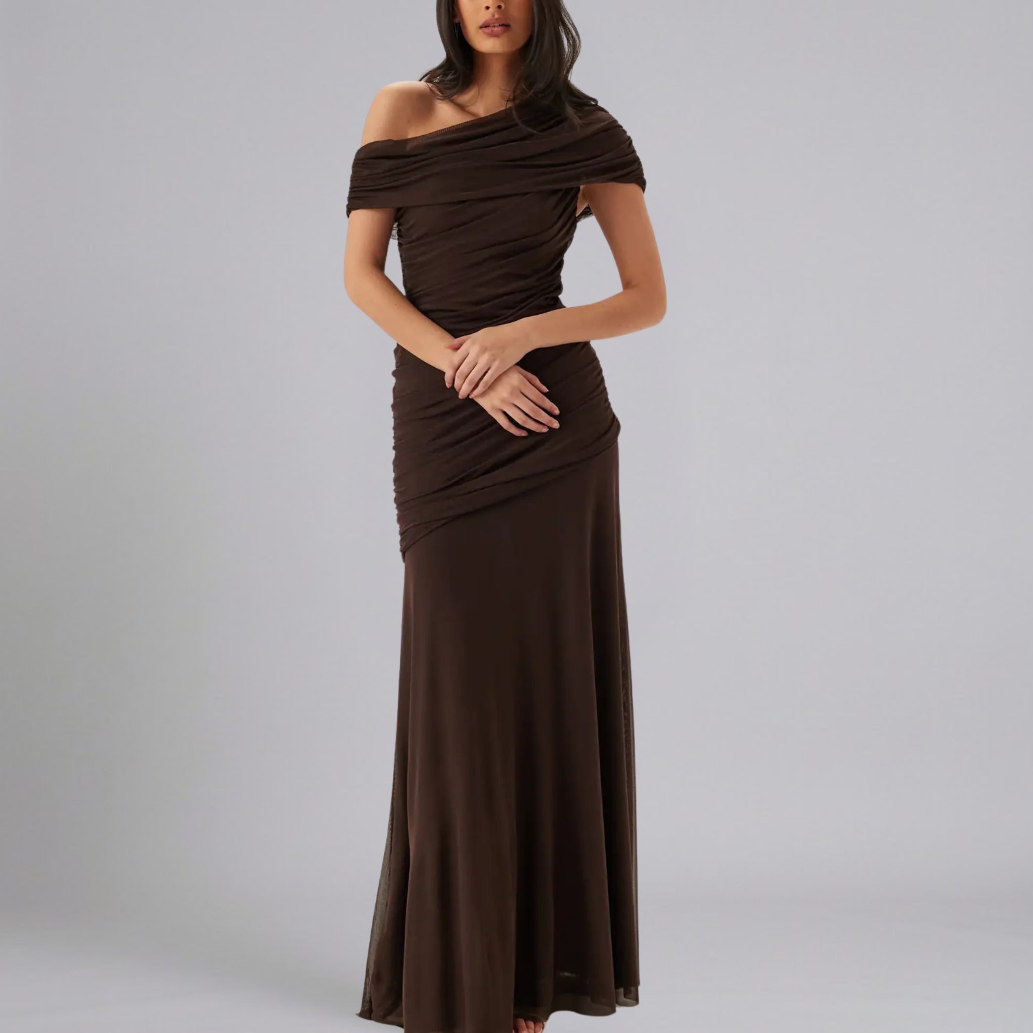 Women’s Draped Off-Shoulder Maxi Dress