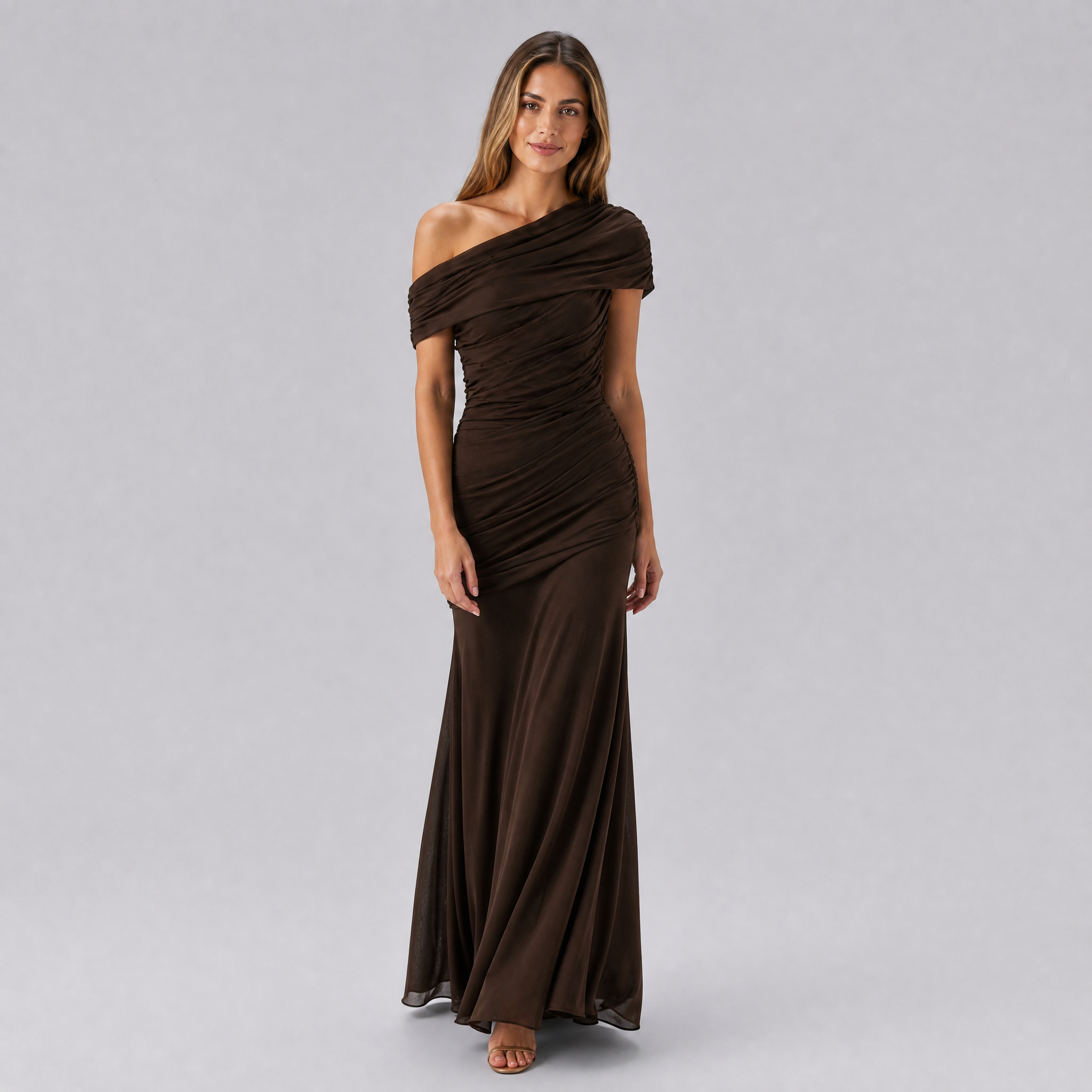 Women’s Draped Off-Shoulder Maxi Dress