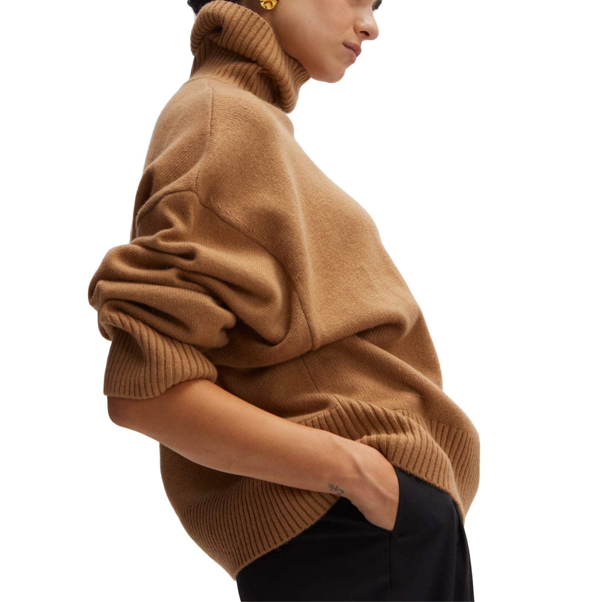 Women’s Drop Shoulder High Neck Pullover