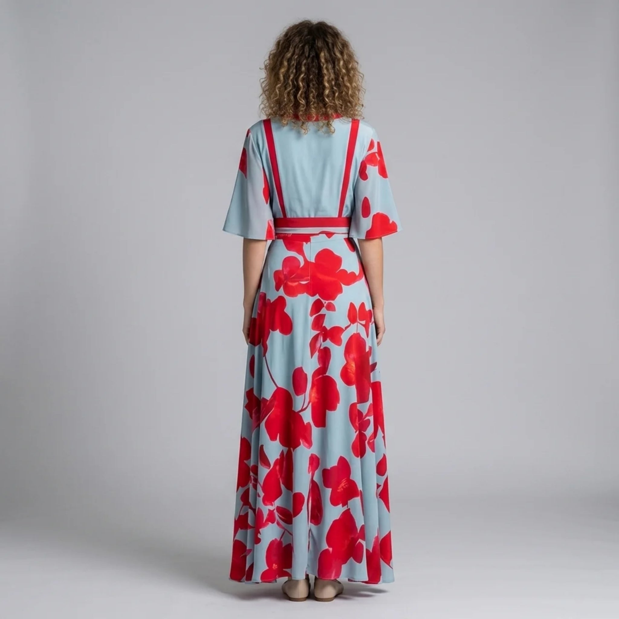 Women’s Floral-Print V-Neck Maxi Dress