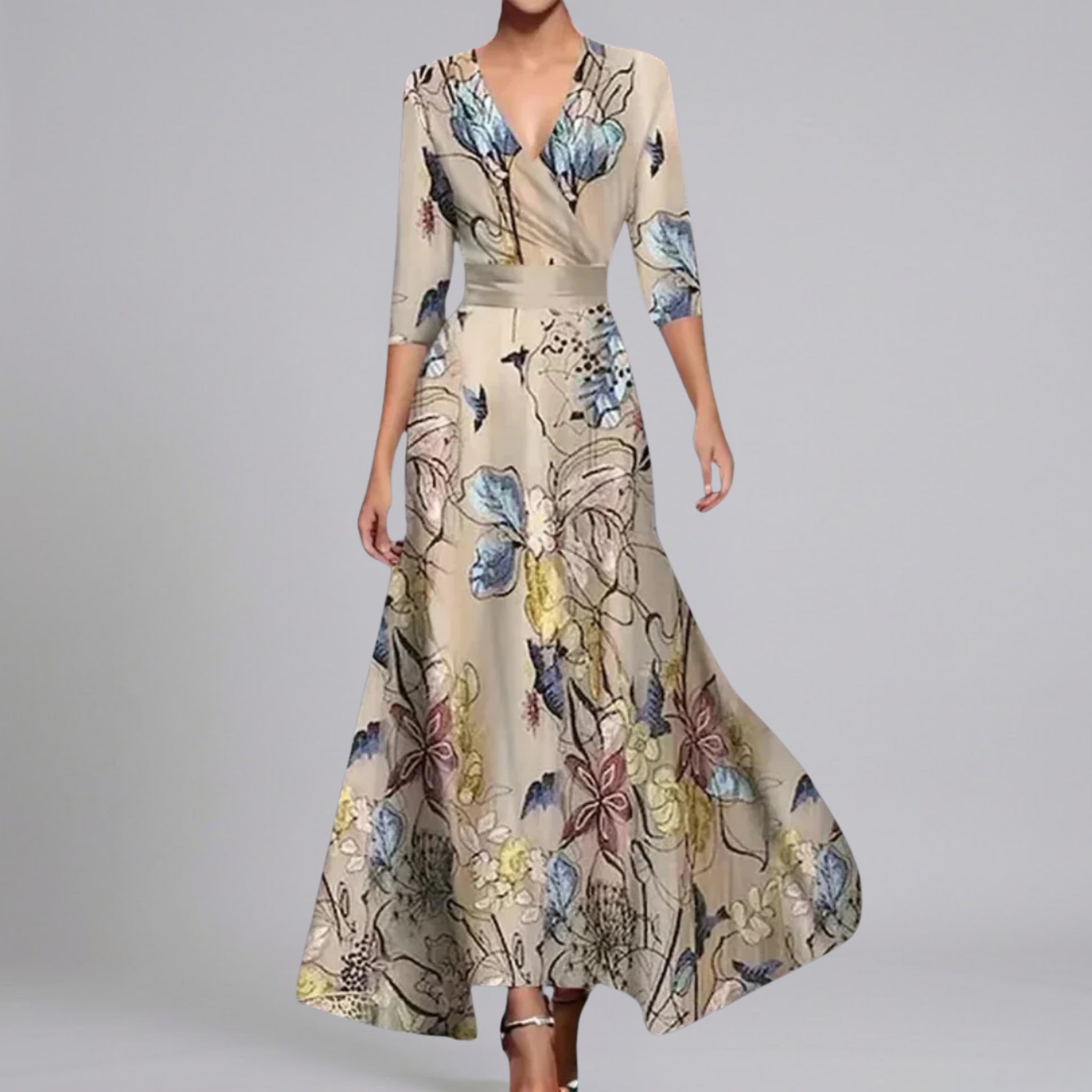 Women’s Floral-Print V-Neck Maxi Dress