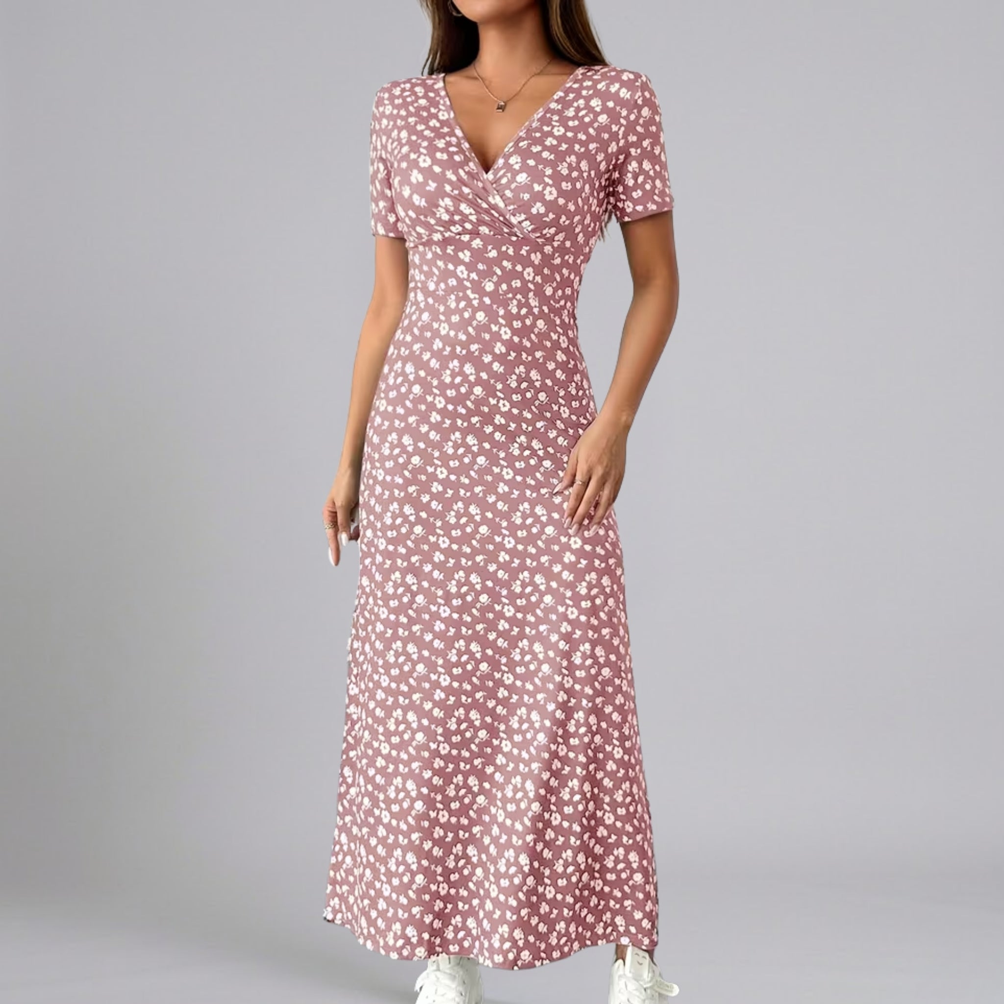 Women’s Floral V-Neck Maxi Dress