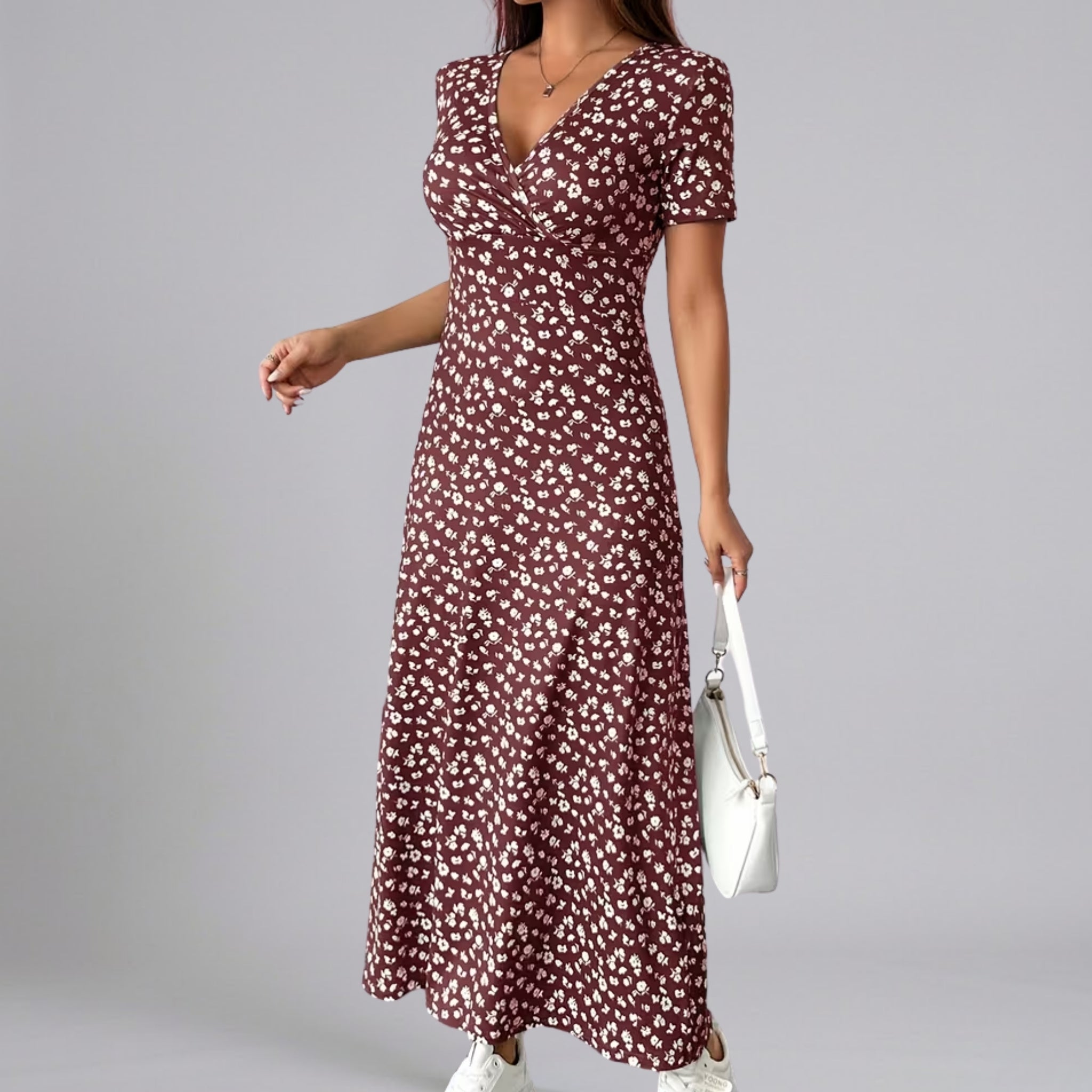 Women’s Floral V-Neck Maxi Dress