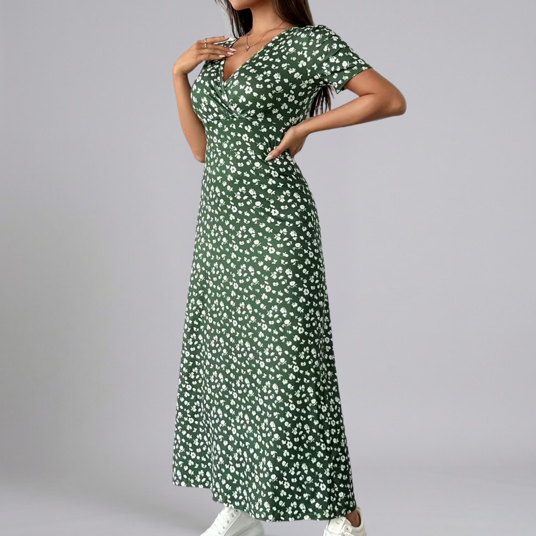 Women’s Floral V-Neck Maxi Dress