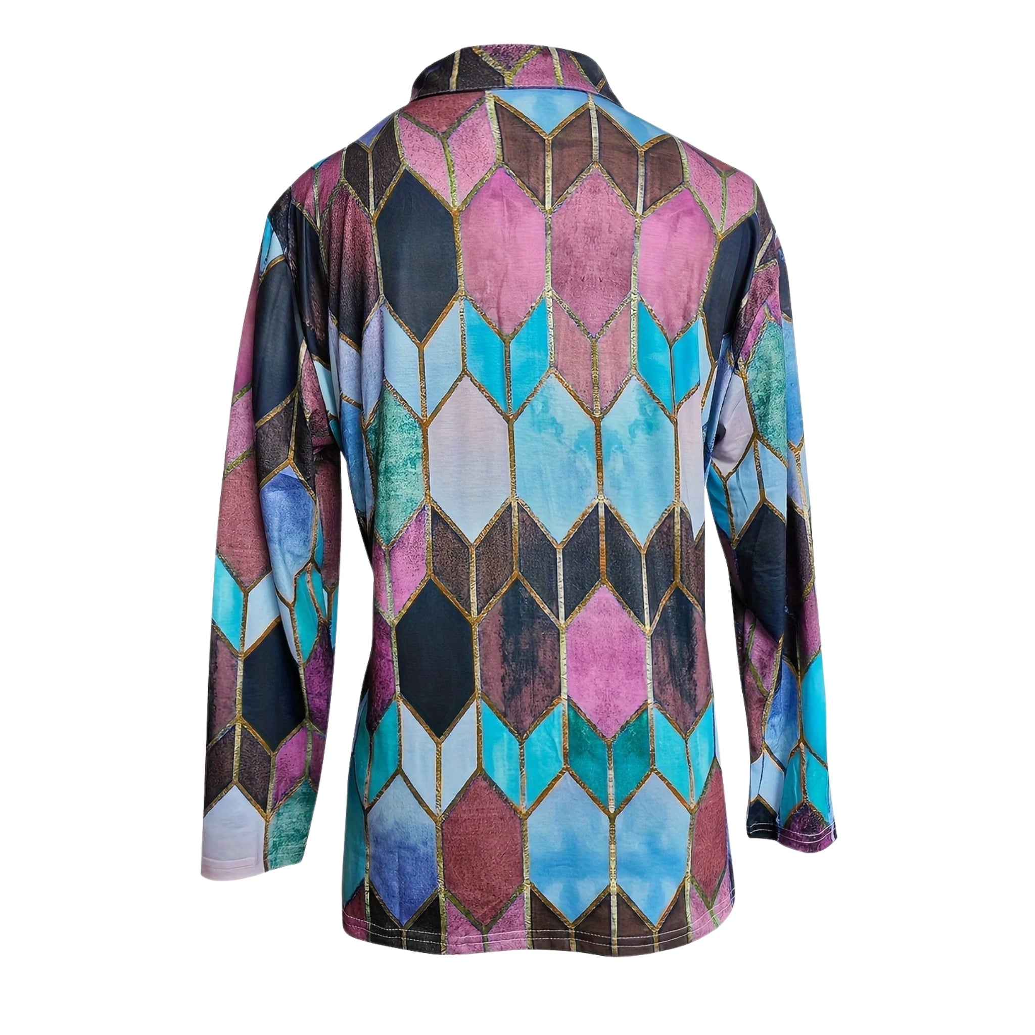 Women’s Geometric Quarter-Zip Blouse