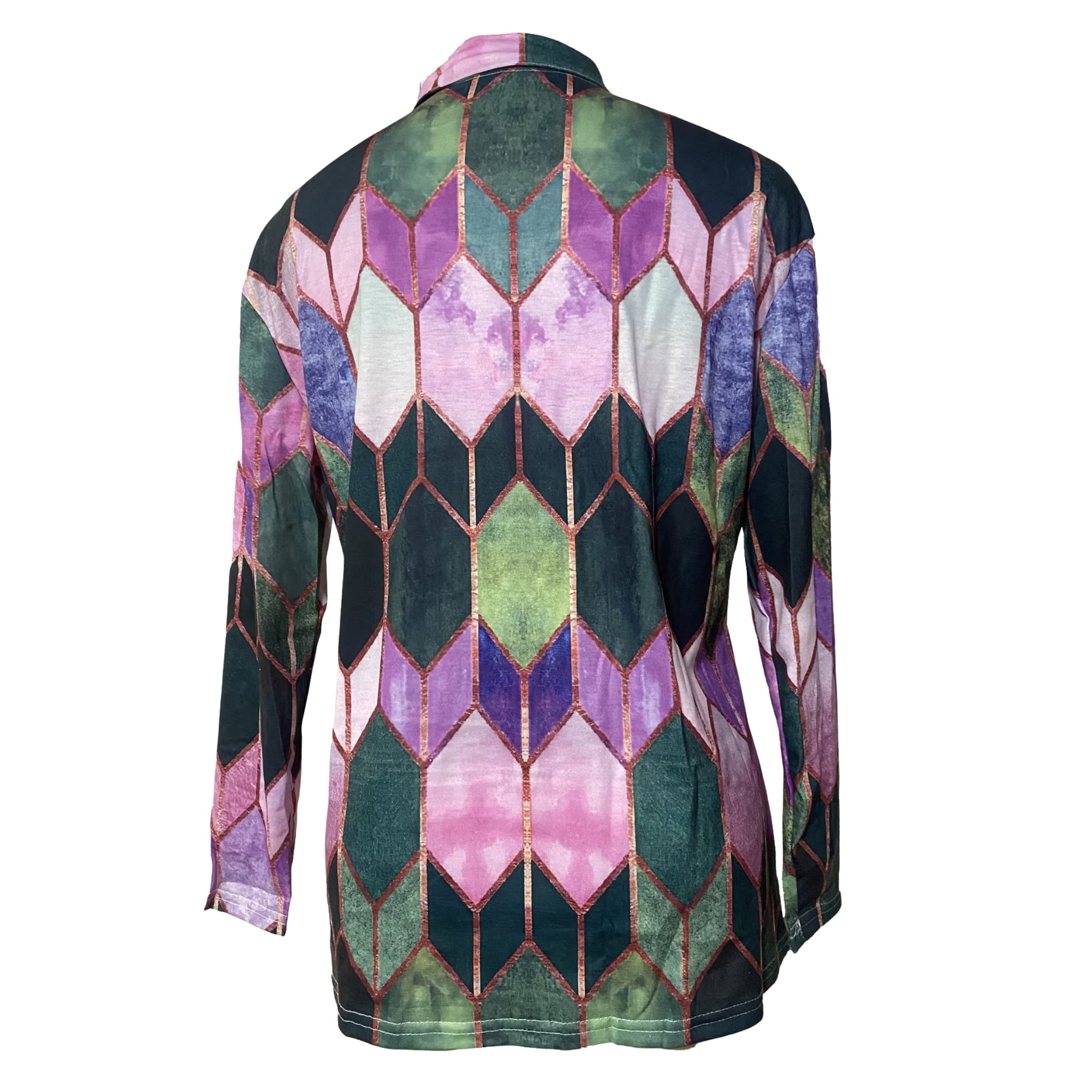 Women’s Geometric Quarter-Zip Blouse