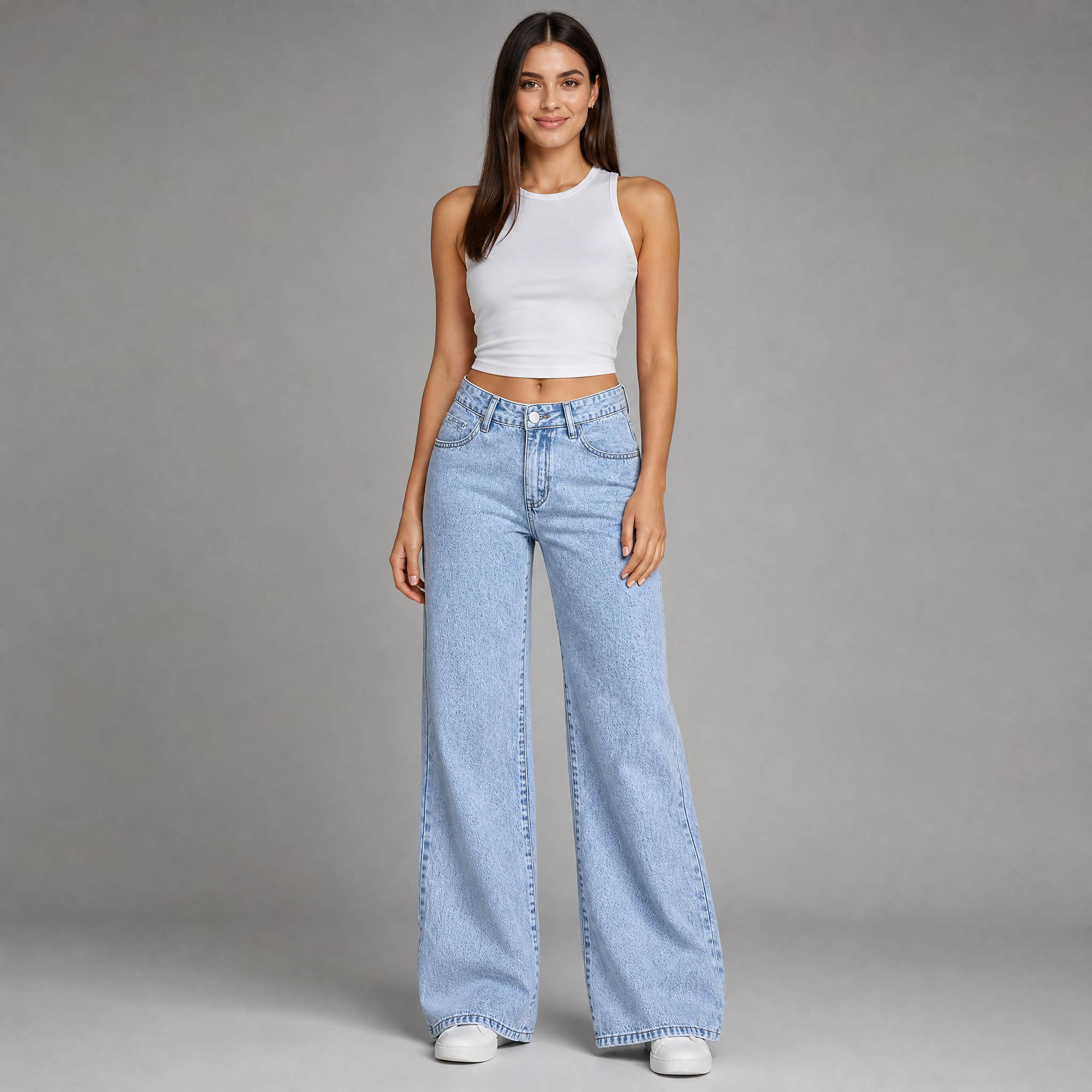 Women’s High-Waisted Flare Jeans With Five-Pocket Styling