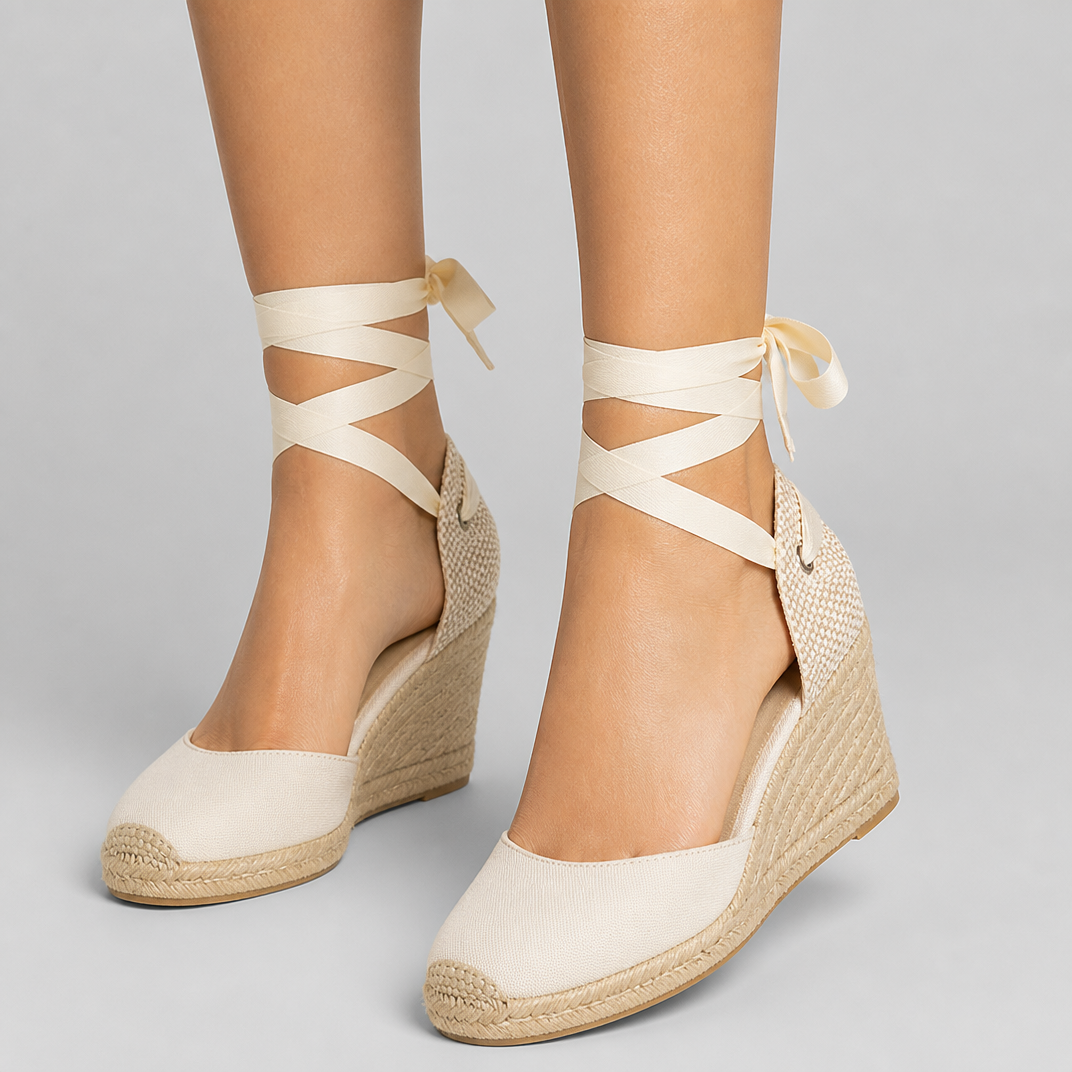 Women’s High Wedge Canvas Espadrille Sandals