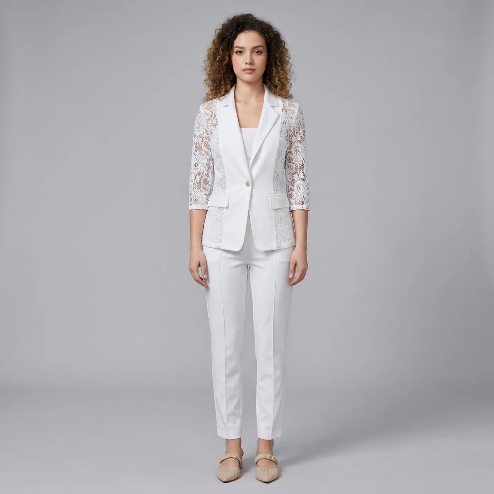 Women’s Lace Panel Tailored Blazer