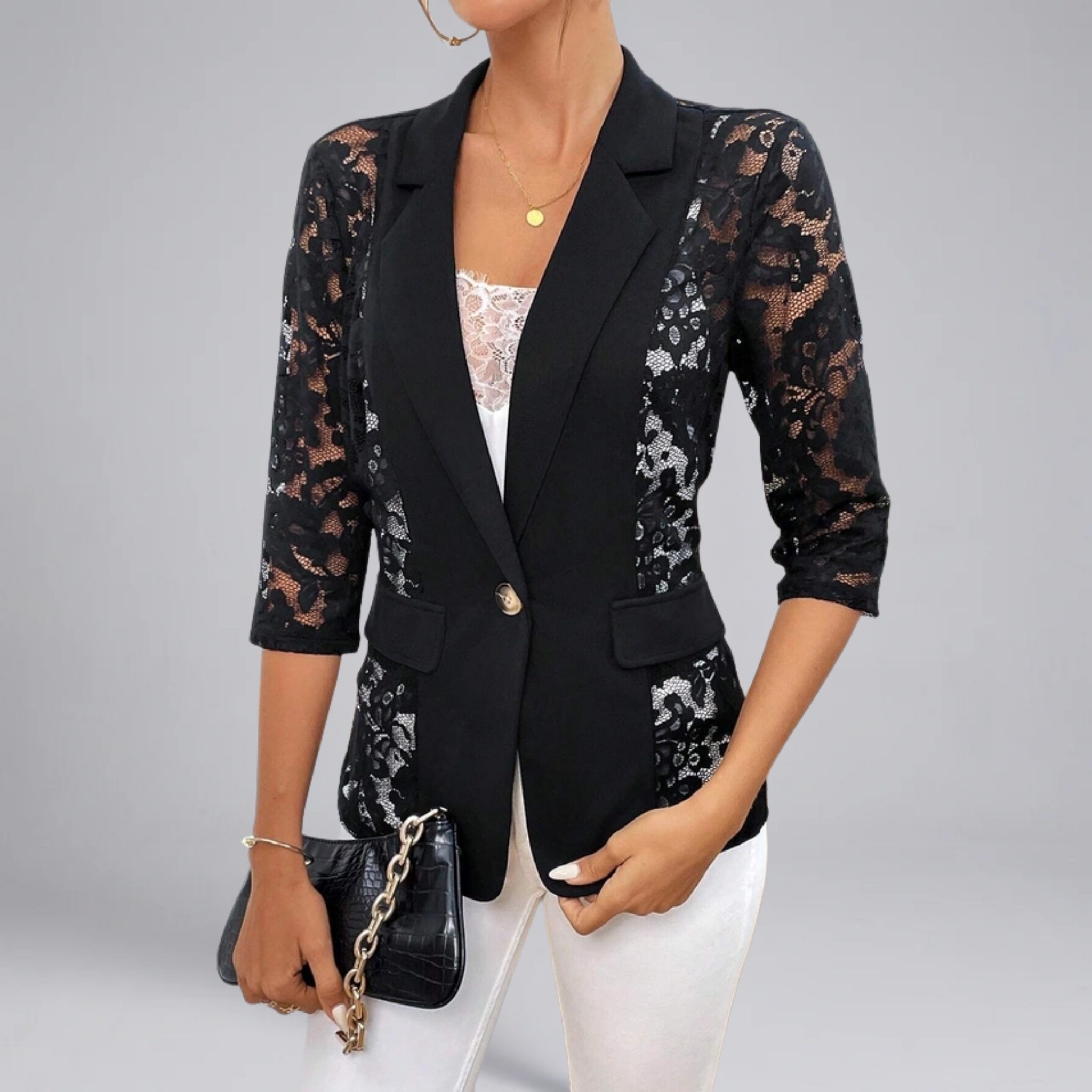 Women’s Lace Panel Tailored Blazer