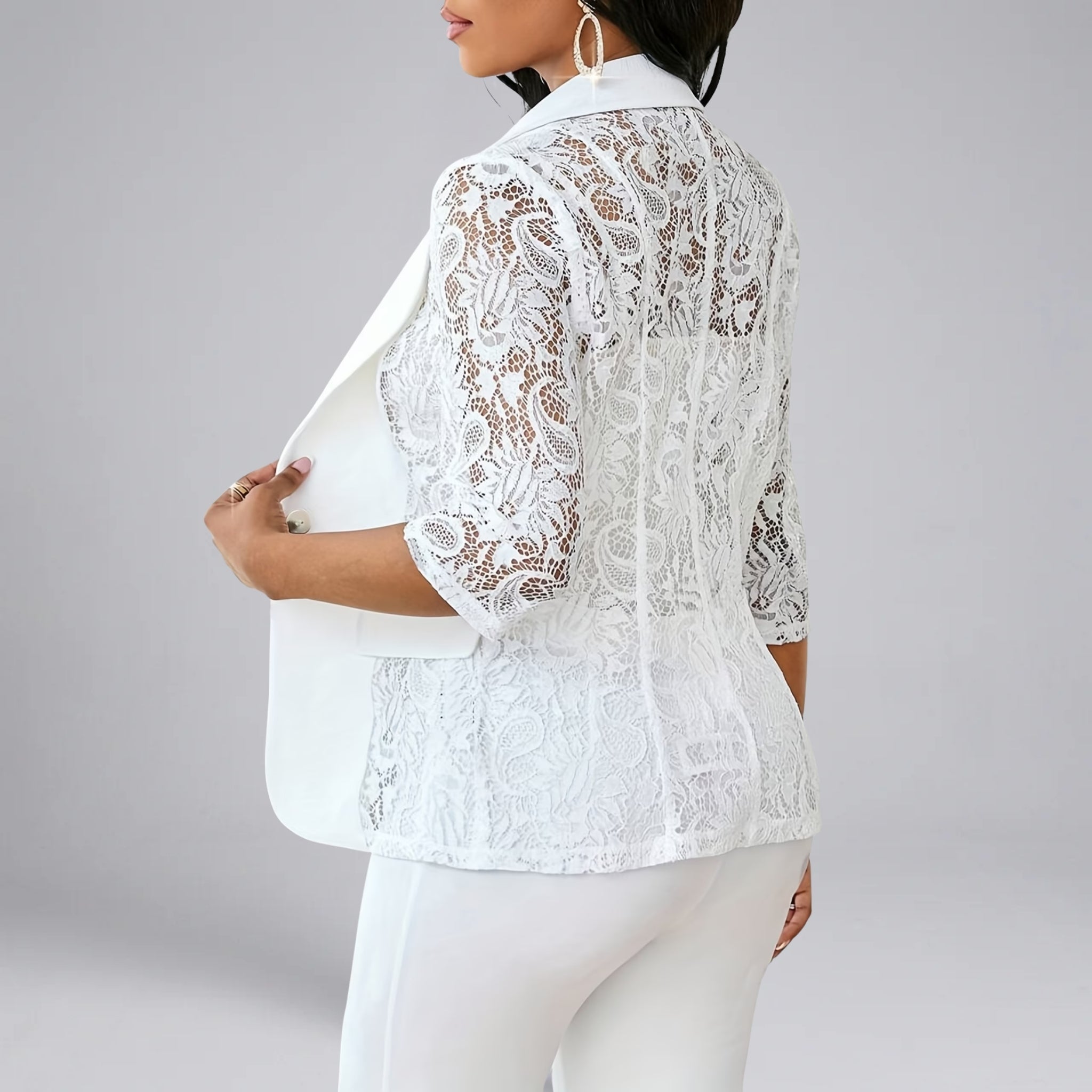 Women’s Lace Panel Tailored Blazer
