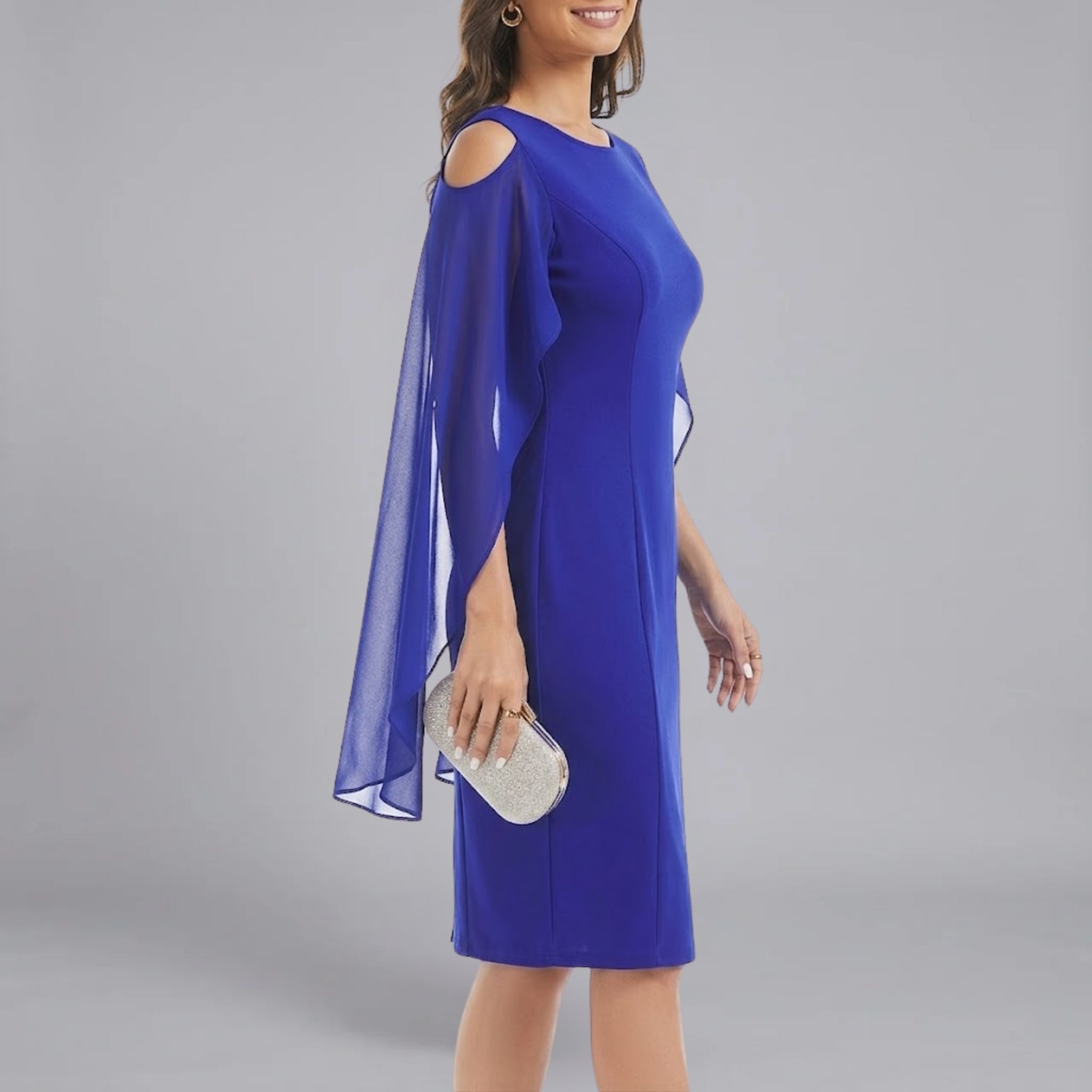 Women’s Lightweight Textured Chiffon Overlay Dress