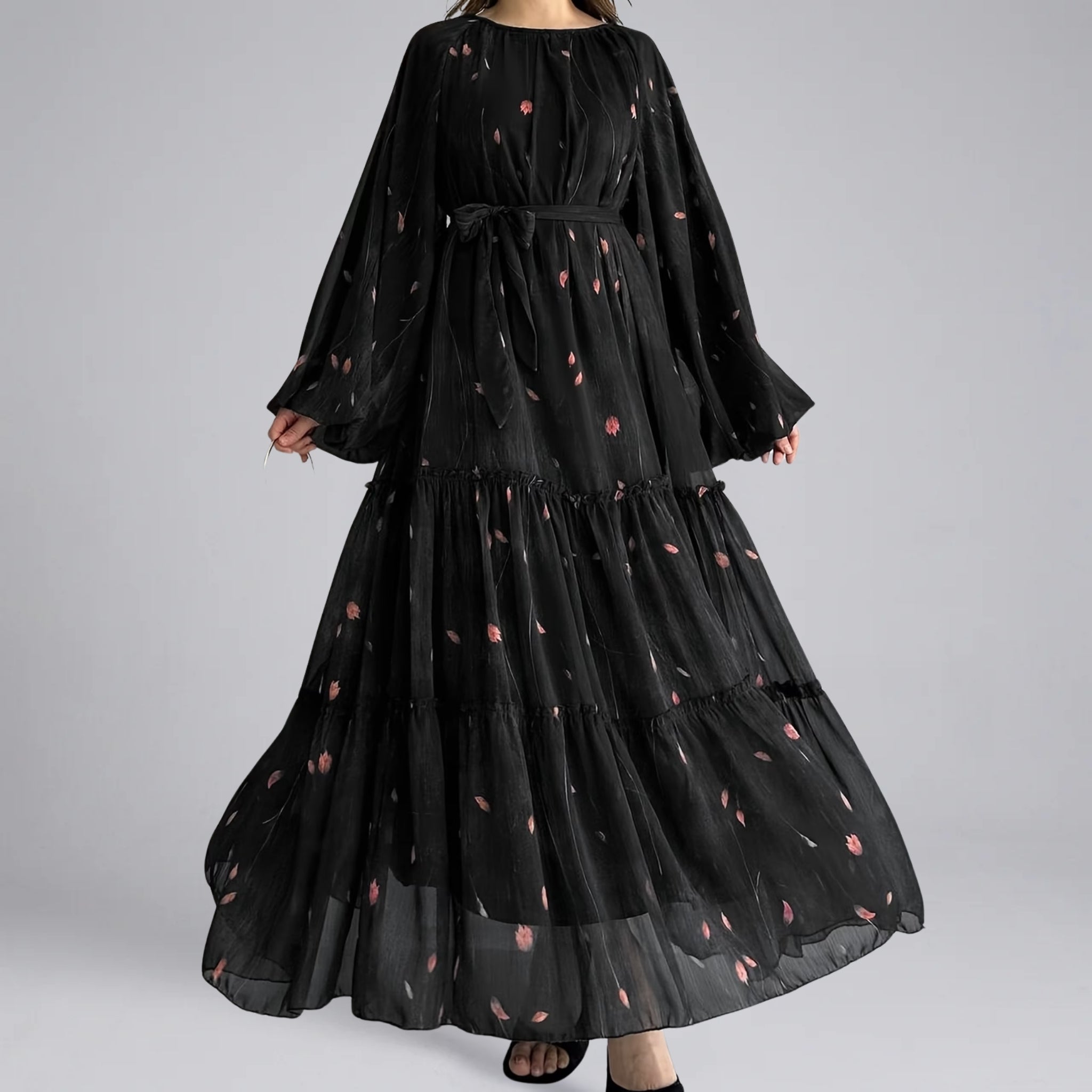 Women’s Lightweight Textured Chiffon Pleated Drape Dress