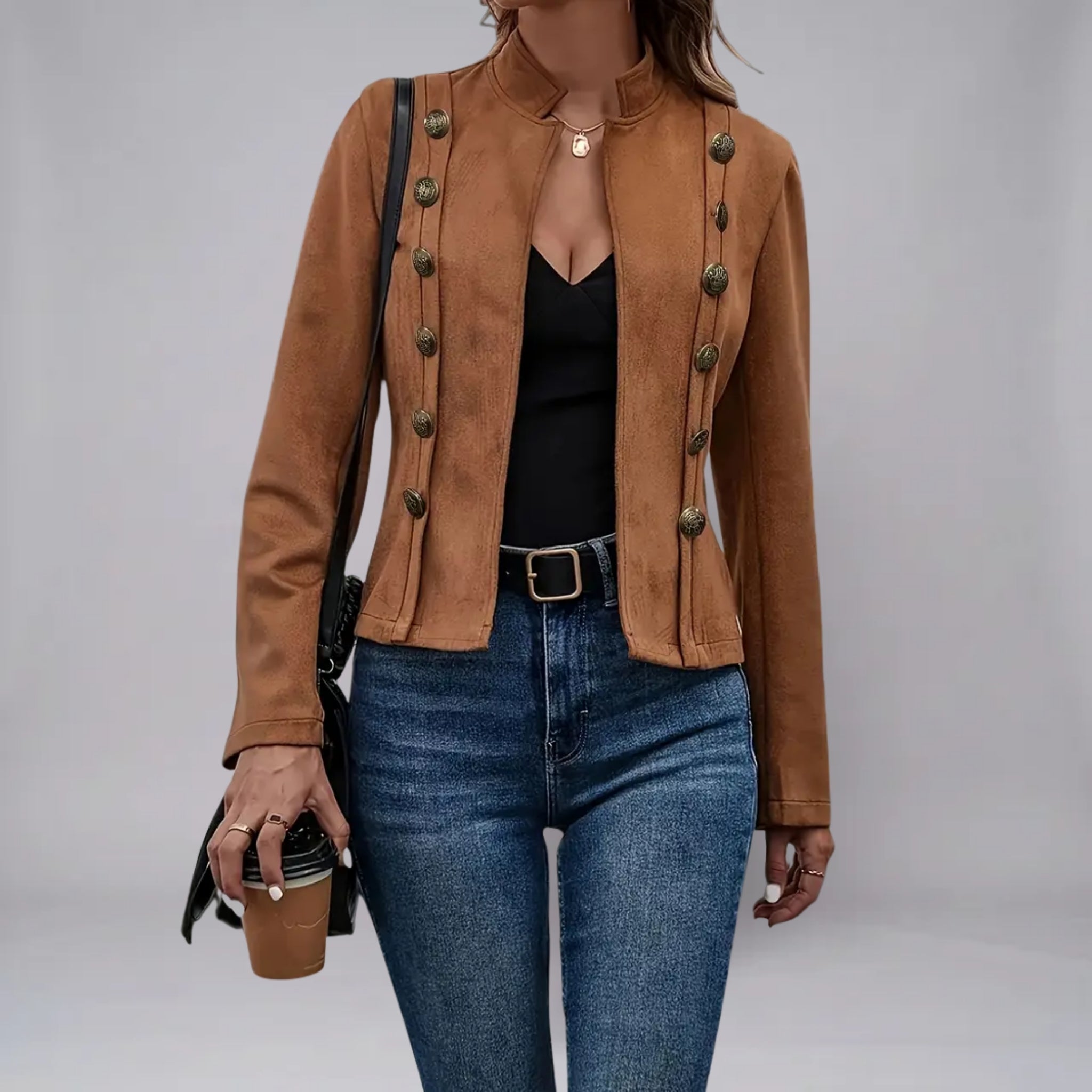 Women’s Military-Inspired Textured Spring Jacket