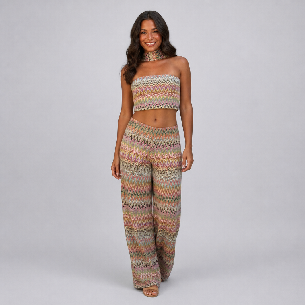 Women's Multi Knit Co-ord Set – Holiday Matching Set