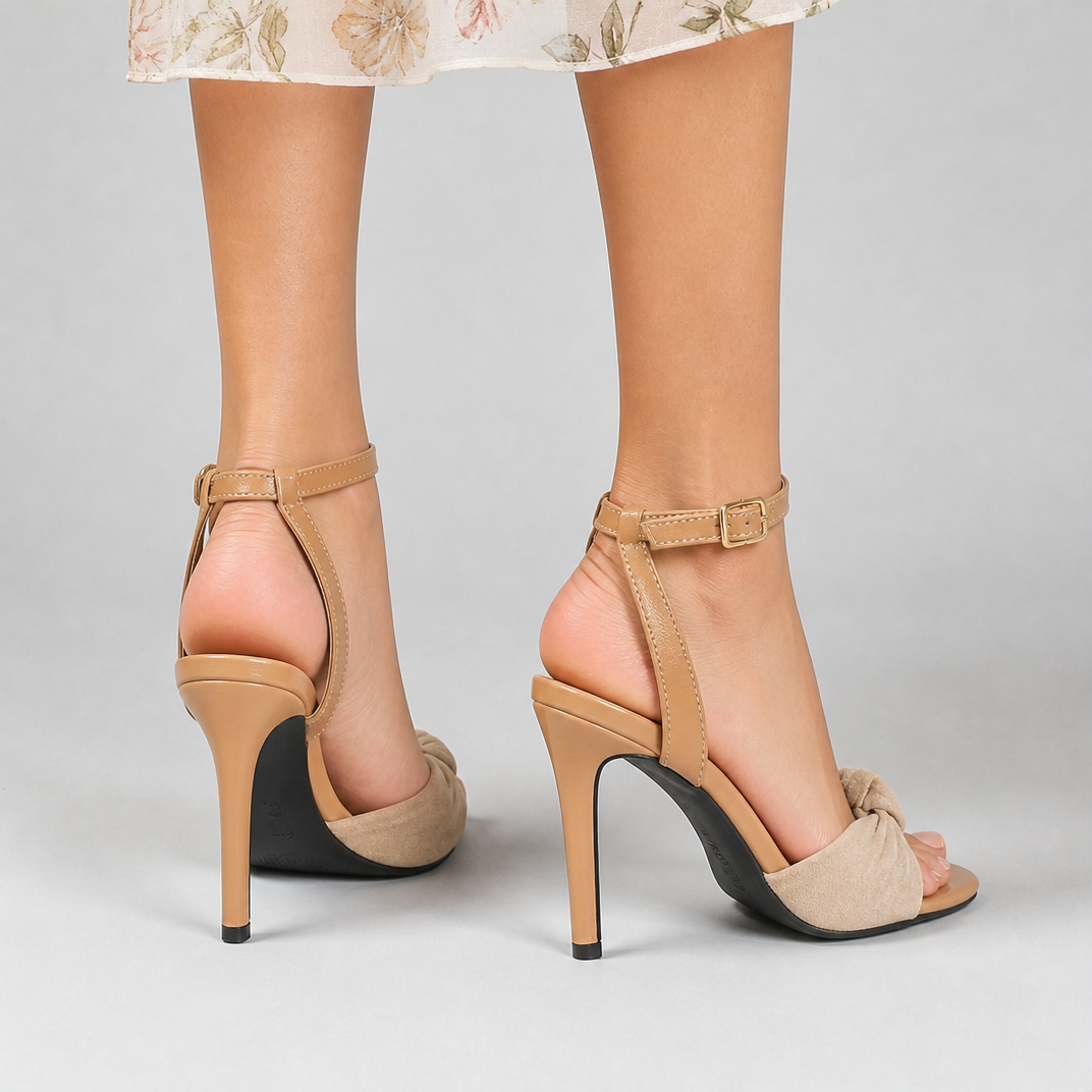 Women's Nude High Heels Sandals – Evening Wedding Guest Shoes