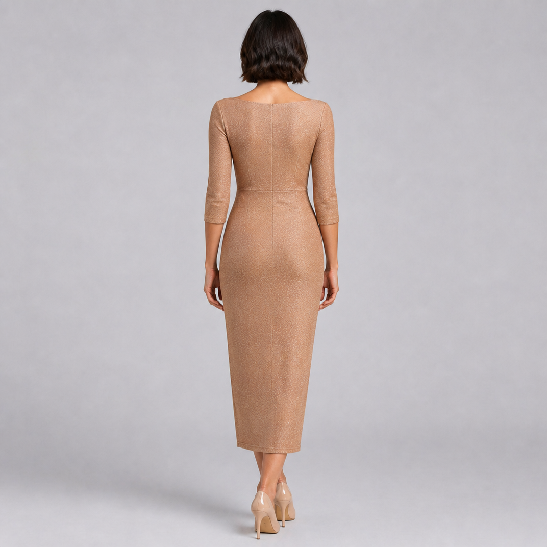 Women’s Off-the-Shoulder Ruched Maxi Dress with High Slit