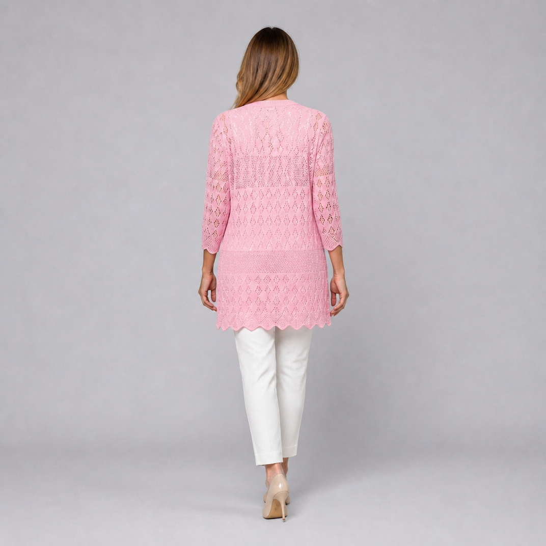 Women’s Open-Front Sheer Crochet Spring Cardigan