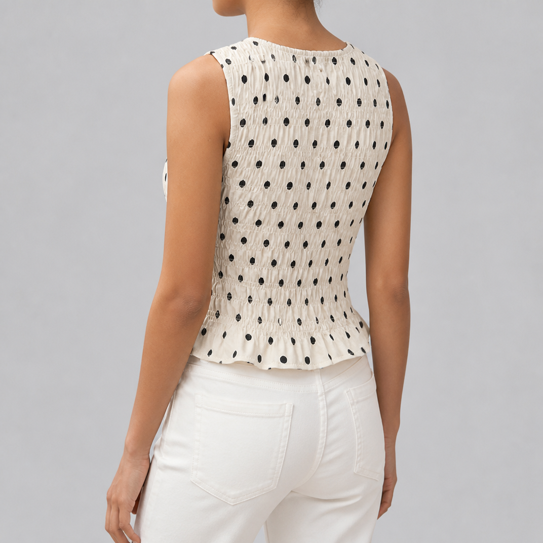 Women's Polka Dot Peplum Top – Summer Going Out Vest